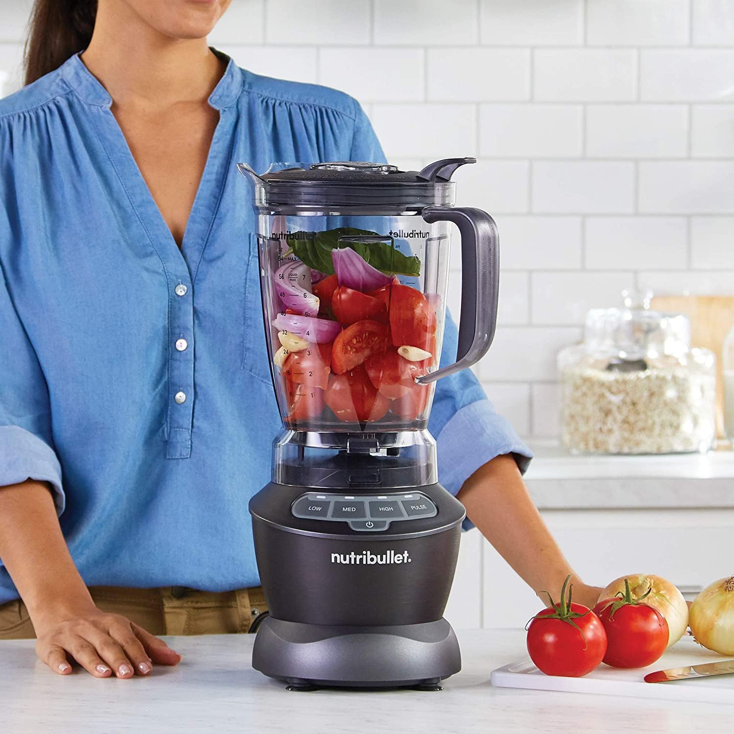 Nutribullet NBC-1209DG 1200W Combo Blender,  Mixer, Grinder, Smoothie Maker, Food Processor, "The Original Nutribullet", 3 Unbreakable Jars, 1.8L Extra Large Pitcher & Tamper, 2yrs warranty (Dark Grey) Mahajan Electronics Online