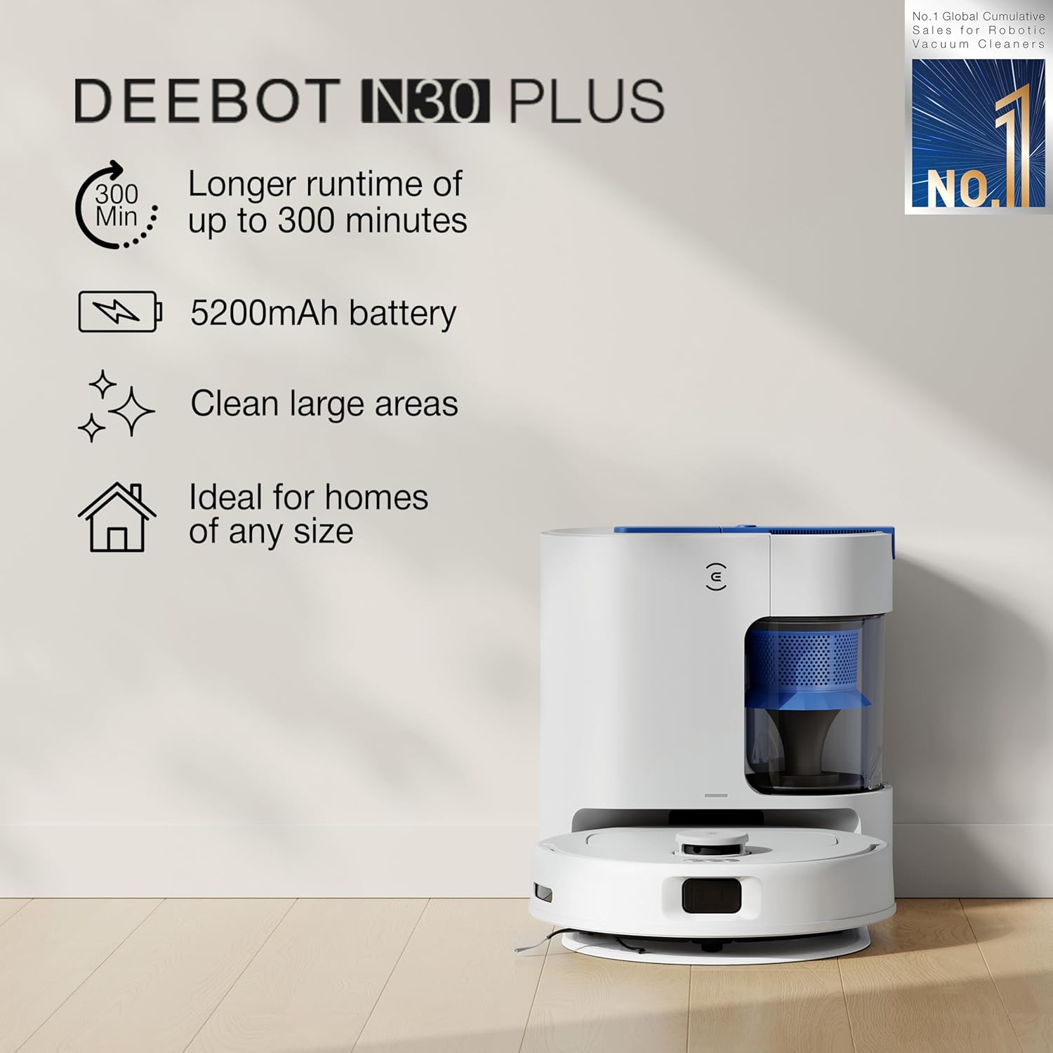 Ecovacs Deebot N30 Plus Robot Vacuum &amp; Mop (2025 Launch) | 10,000 Pa Suction | Auto Empty Station | Mahajan Electronics Delhi NCR