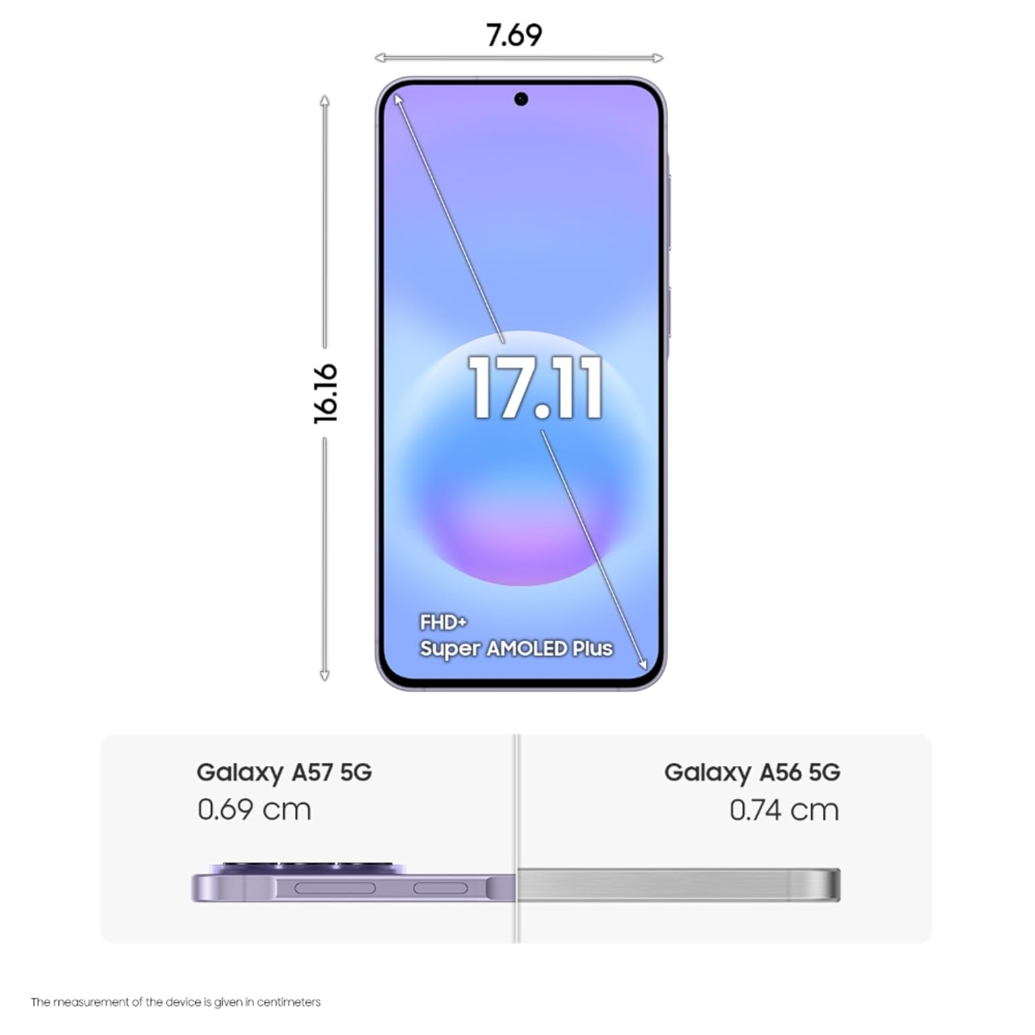 Samsung Galaxy A57 5G (Awesome Lilac, 12GB RAM, 256GB Storage), Agentic AI, Triple Camera with Nightography Video, 2 Days Battery Life, 6 Gen OS Upgrades, IP68, 6.9mm Sleek, with No Cost EMI Mahajan Electronics Online