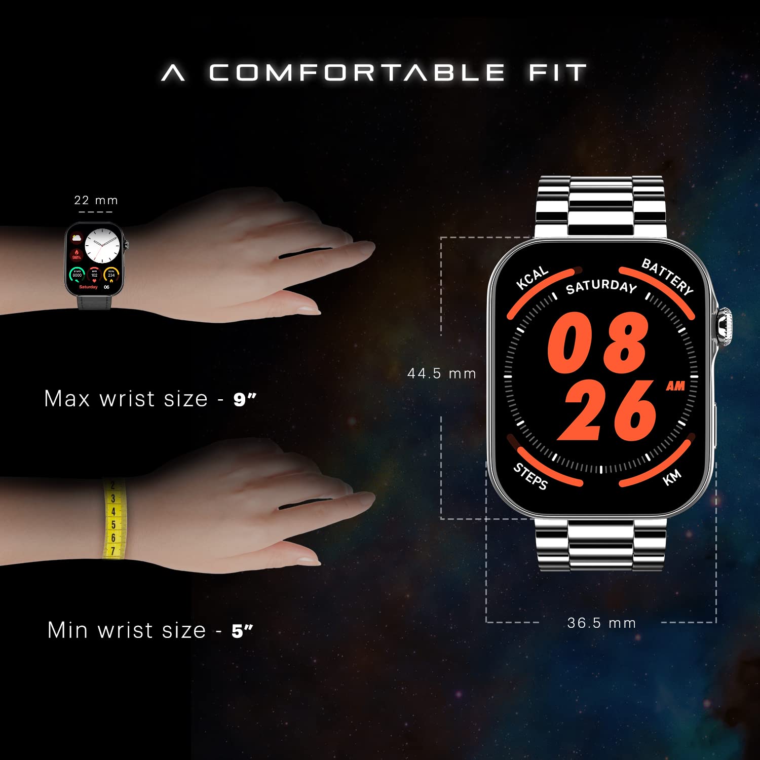 Noise ColorFit Ultra 3 Bluetooth Calling Smart Watch with Biggest 1.96" AMOLED Display, Premium Metallic Build, Functional Crown, Gesture Control with Metallic Strap (Glossy Silver: Elite Edition) - Mahajan Electronics Online