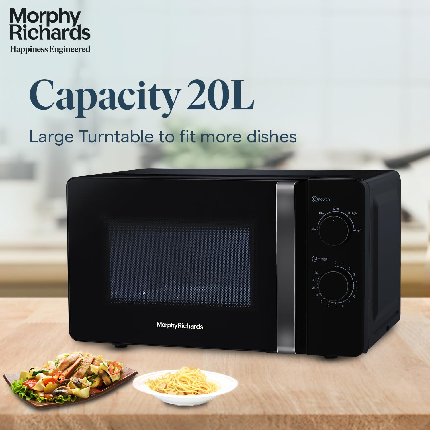 Morphy Richards 20MWS 20 Litres Solo Microwave Oven with Large Turntable Black Mahajan Electronics Online