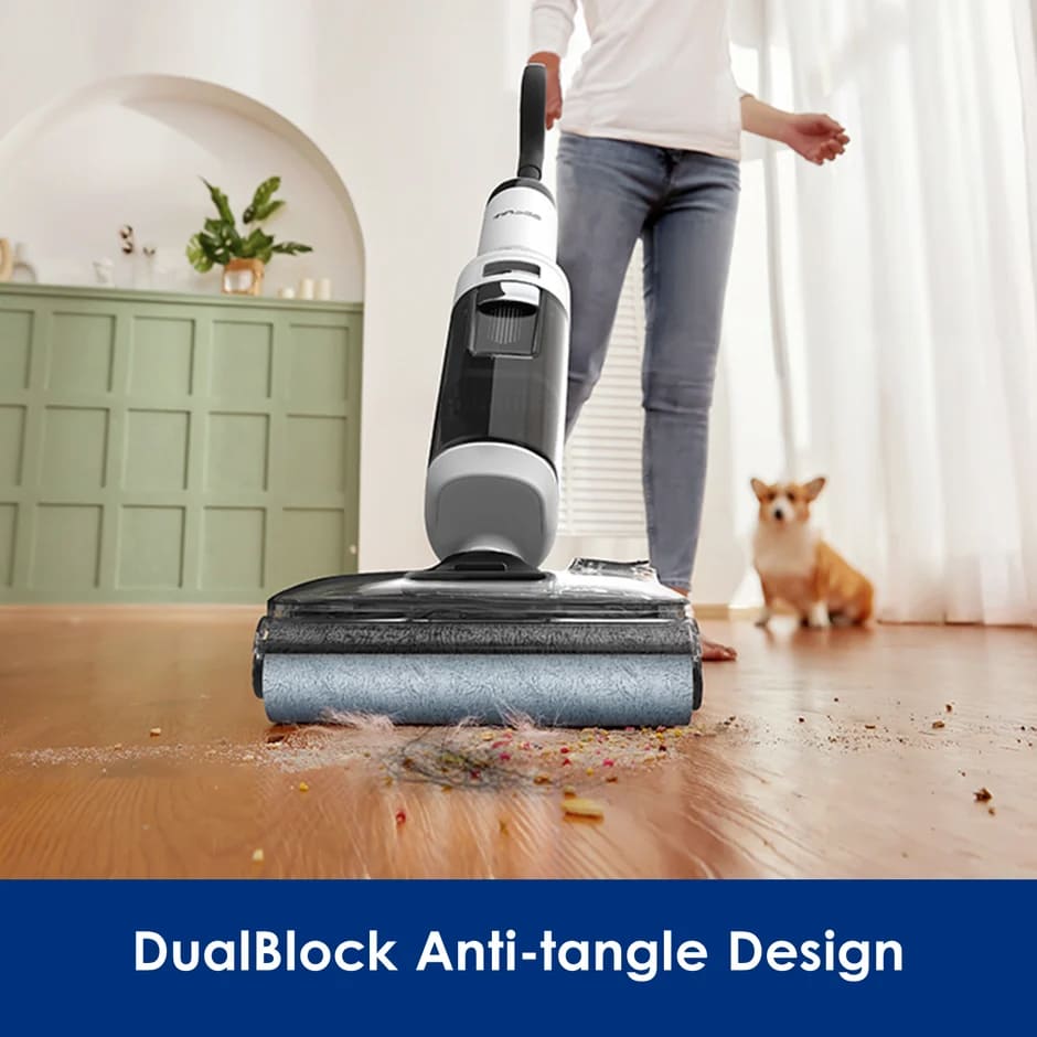 Tineco Floor One S6 Stretch Max Cordless Wet Dry Vacuum Cleaner, 180°Lay-Flat Smart Vacuum Mop, 45 Minutes Long Runtime 158℉ Flashdry Self-Cleaning Tineco