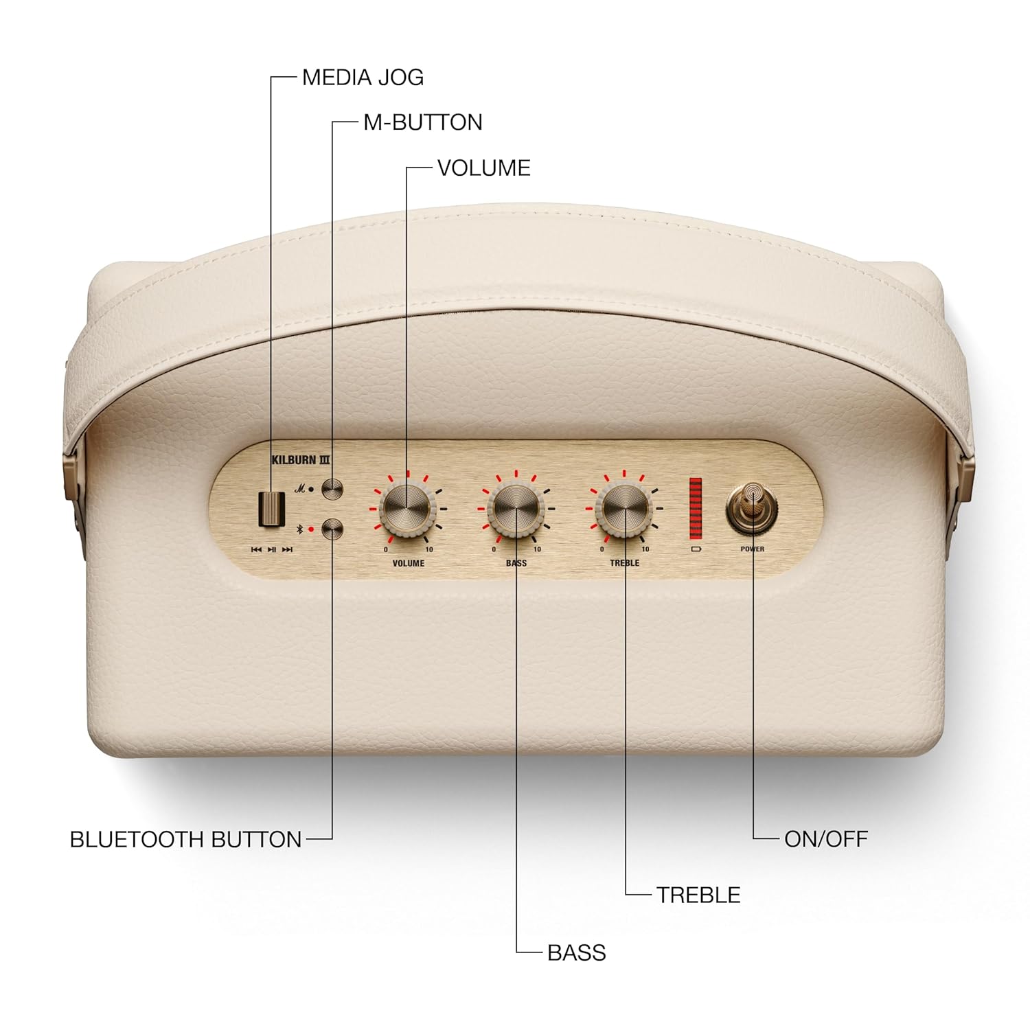 Marshall Kilburn III Portable Bluetooth Speaker with 50+ Hours of Portable Playtime, (360° Sound), Dust & Water-Resistant (IP54) – Cream. Mahajan Electronics Online