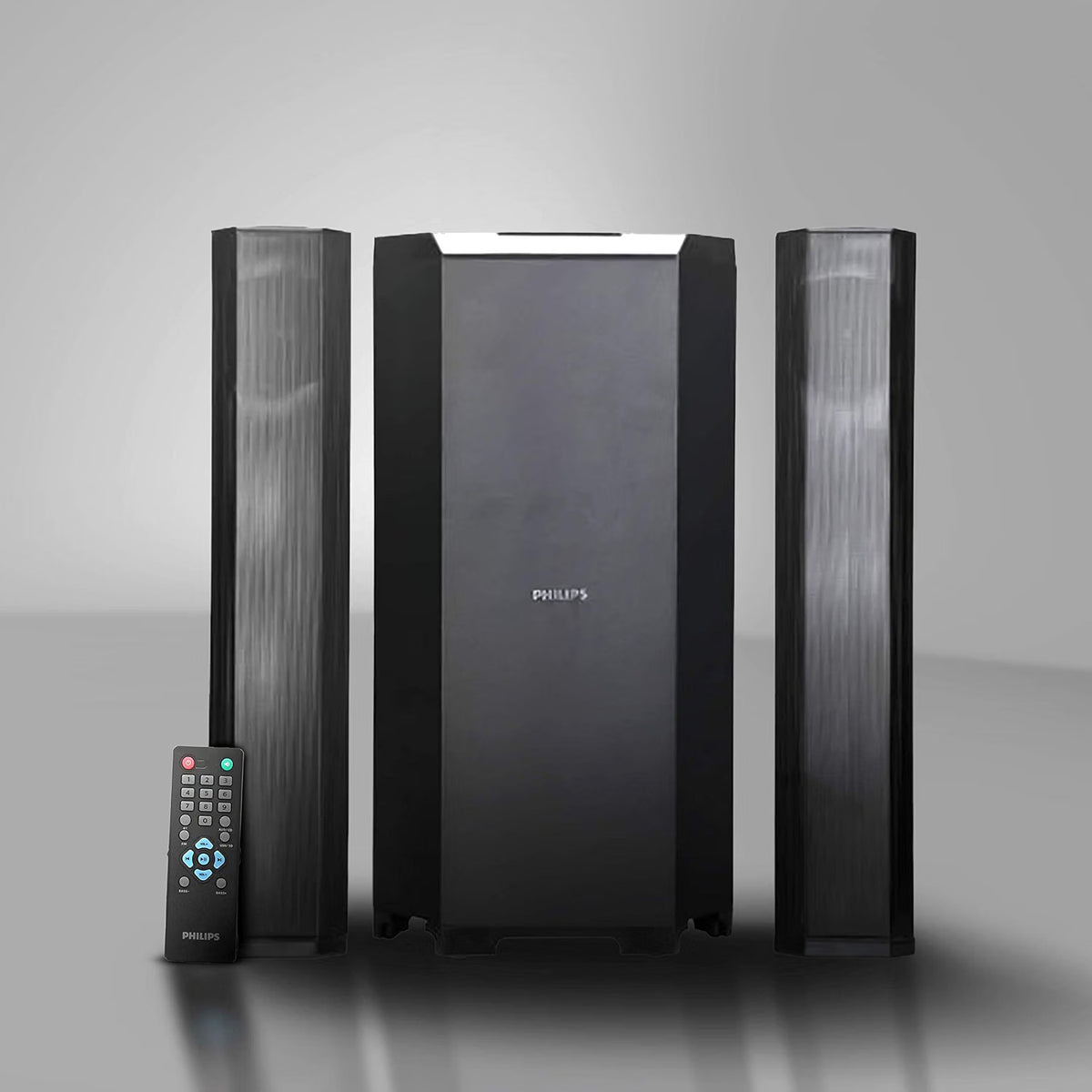 PHILIPS Convertible Soundbar MMS8085B, 2.1 Channelannel with Multipoint-Connectivity Option, USB in, Bluetooth Connectivity 80 Watt, Superior Sound, RiChannel bass (Black) Philips