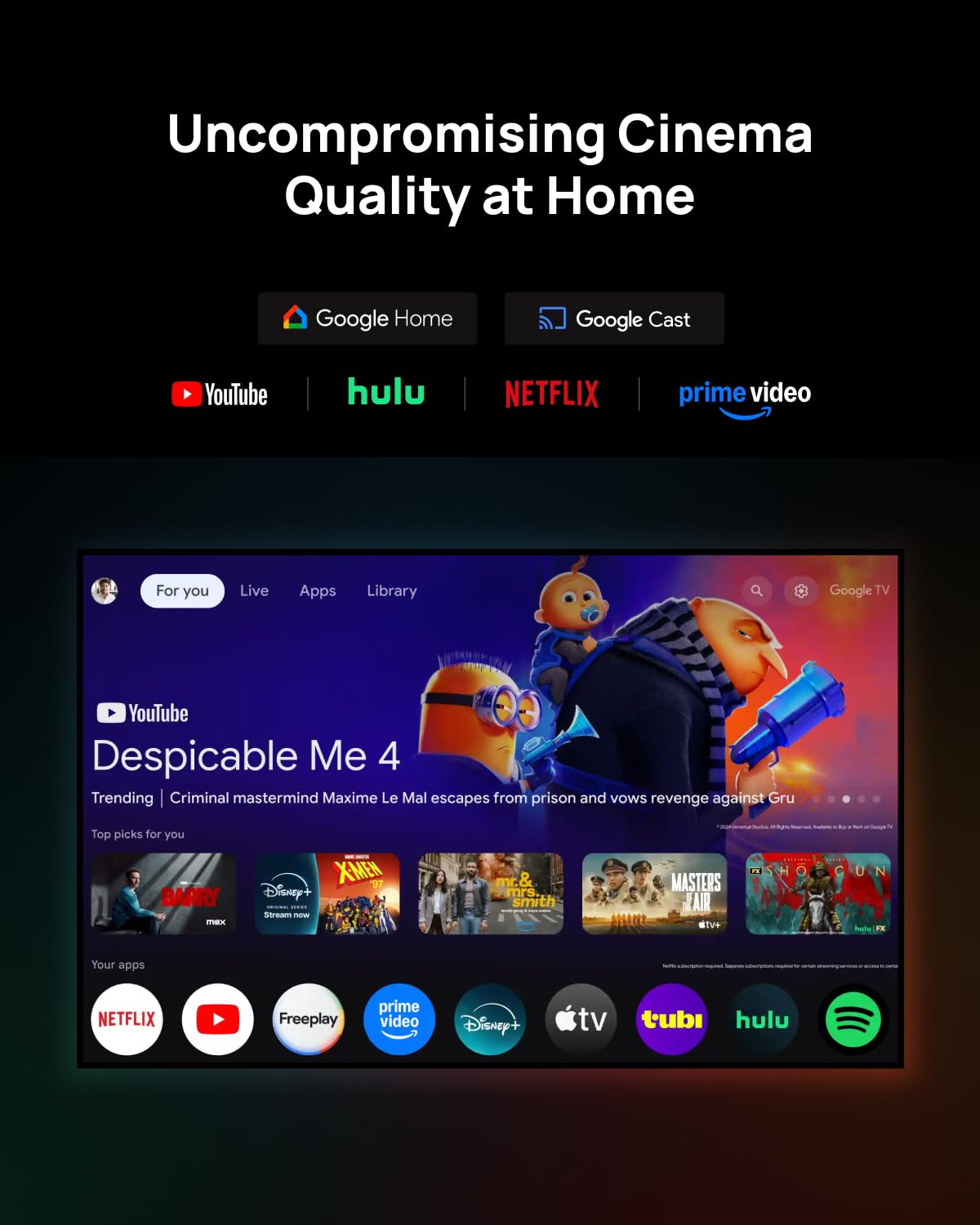 XGIMI 2025 New Launch Horizon 20 4K RGB Triple Laser Home Projector, 3200 ISO Lumens, Google TV, Licensed Netflix, Optical Zoom & Lens Shift, IMAX Enhanced, Dolby Vision, 300" Display, 240Hz, 1ms Lag Mahajan Electronics Online