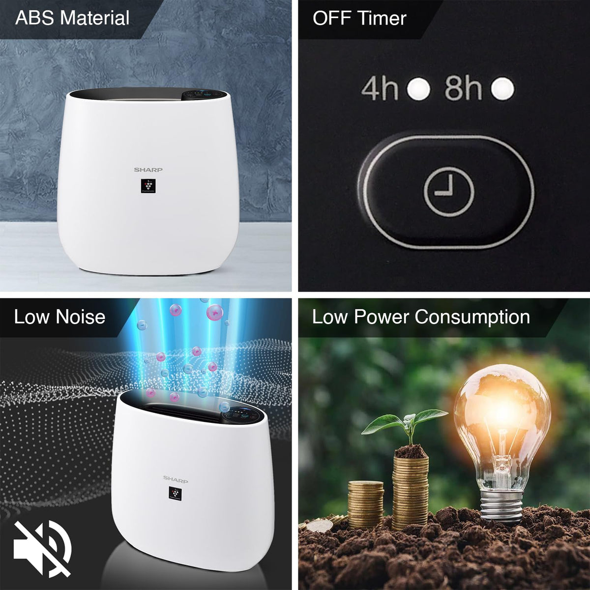 Sharp Air Purifier FP-JA30M with Patented PCI Technology, HEPA Filter, Removes Bacteria, Virus, Mold, VOCs & Static charge, 4 Stage Filtration, Coverage Area Up To 250 Sq. Ft White Mahajan Electronics Online