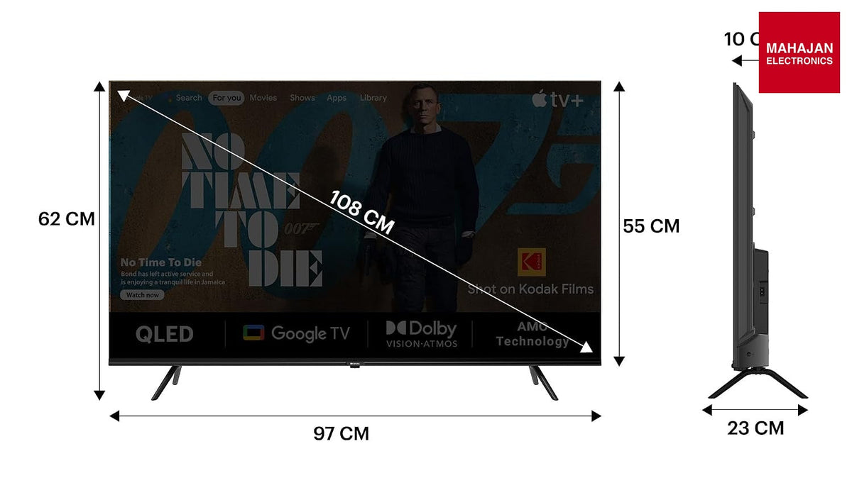KODAK 43MT5055 109 cm (43 inch) QLED 4K Ultra HD Google TV with Dolby Vision and Dolby Atmos – Mahajan Electronics Online.