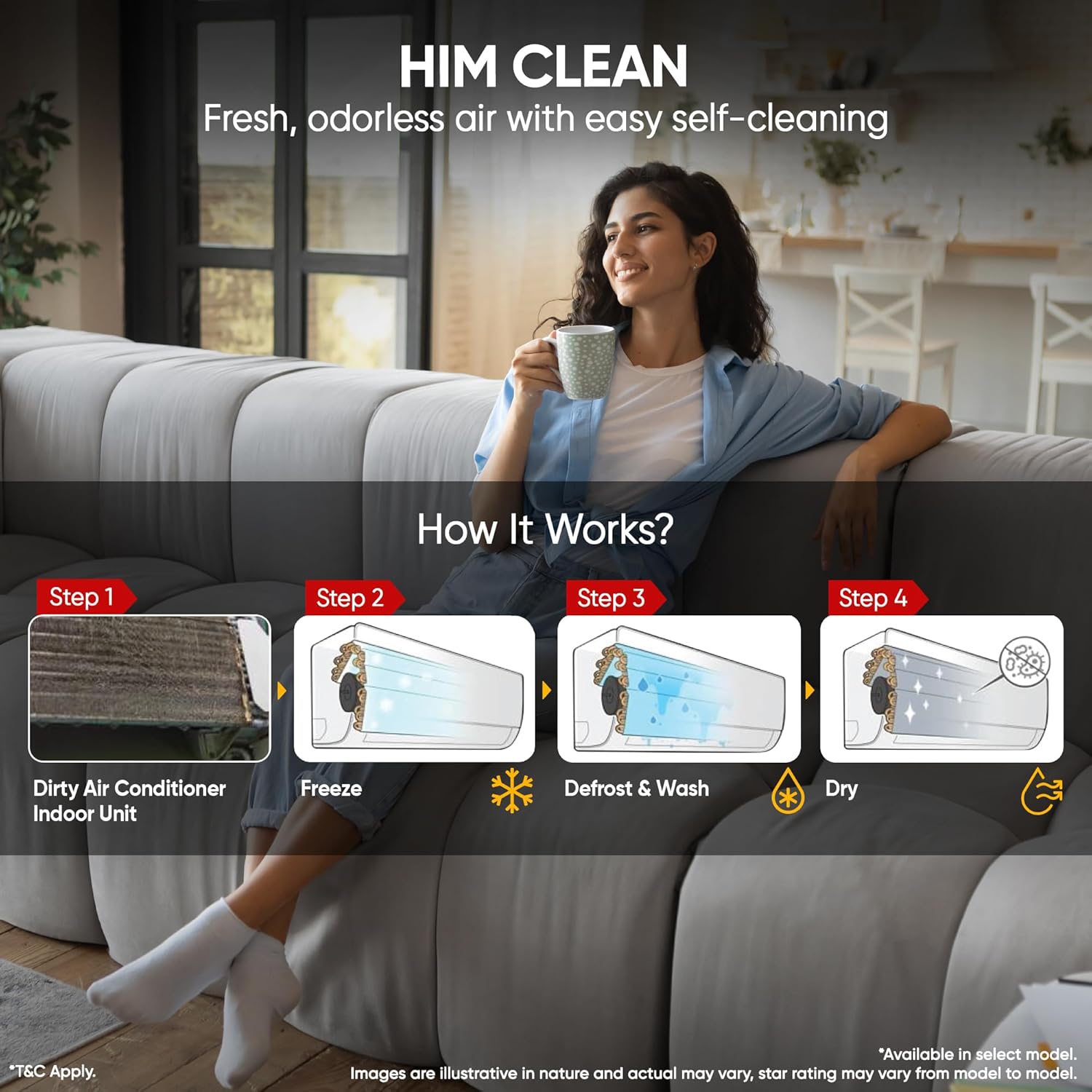 LG AS-NQ11KNVE 2 Star (0.8) Split AC, Auto Clean, Gold Fin+, Diet Mode+, Viraat Mode, 2.9kW, 2026 Model Mahajan Electronics Online