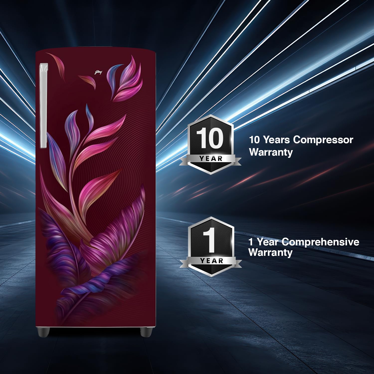 Godrej RD EMARVEL 290C THI FU WN 268 L 3 Star Turbo Cooling Technology Ensuring Faster Cooling Direct Cool Single Door Refrigerator With Advanced Inverter Technology (Fusion Wine) Mahajan Electronics Online