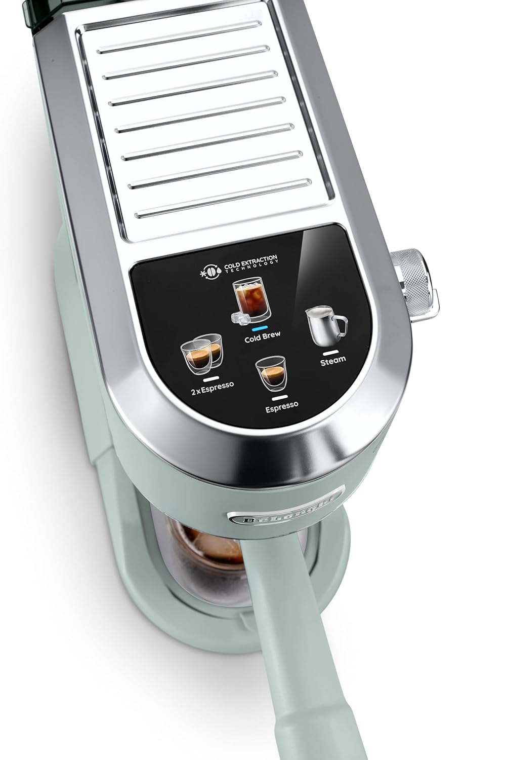 De’Longhi Dedica Duo EC890.GR Barista Coffee Machine with Pump, Espresso and Cold Brew, Manual Coffee Machine with Latte Art Steam Wand, 15 cm Wide, 2 Espressos, Touchscreen, Cups up to 13 cm (green) Mahajan Electronics Online