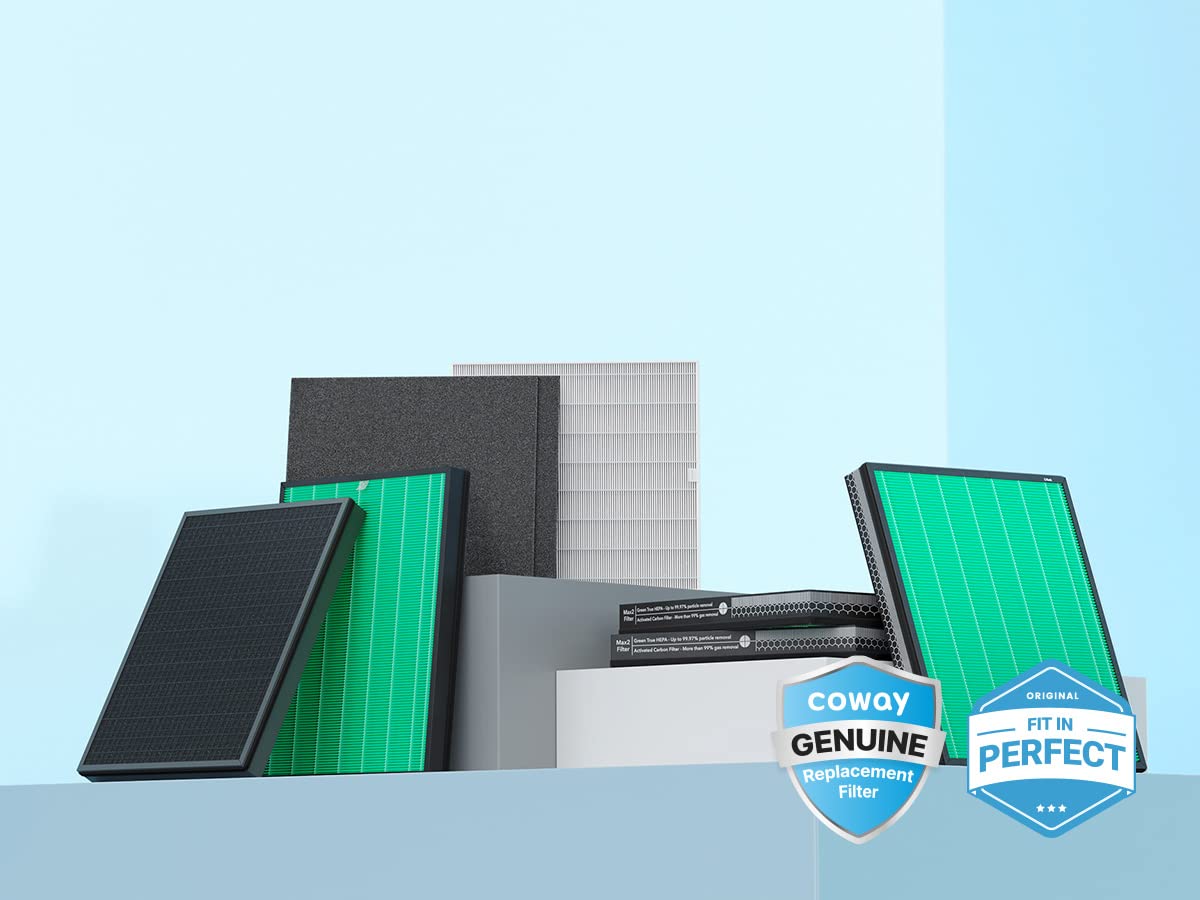 Coway Airmega 250/250S Air Purifier Replacement Filter Set, Max 2 Green True HEPA and Active Carbon Filter, AP-1720-FP Mahajan Electronics Online