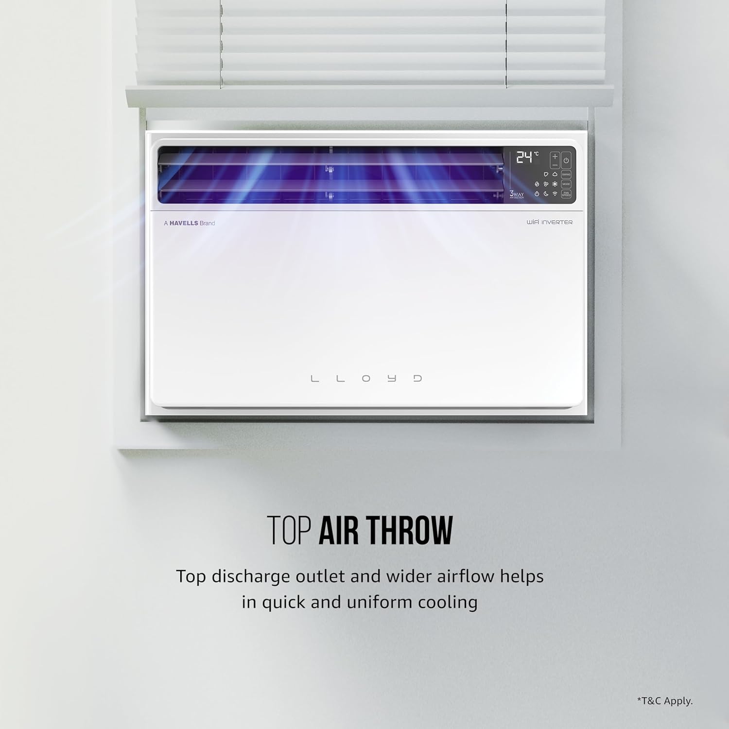 Lloyd GLW18V5FWTBR 1.5 Ton 5 Star Inverter Window AC (Copper, Convertible 6-in-1 cooling, 4 Way Air Swing, Clean Air Filter, White) Mahajan Electronics Online