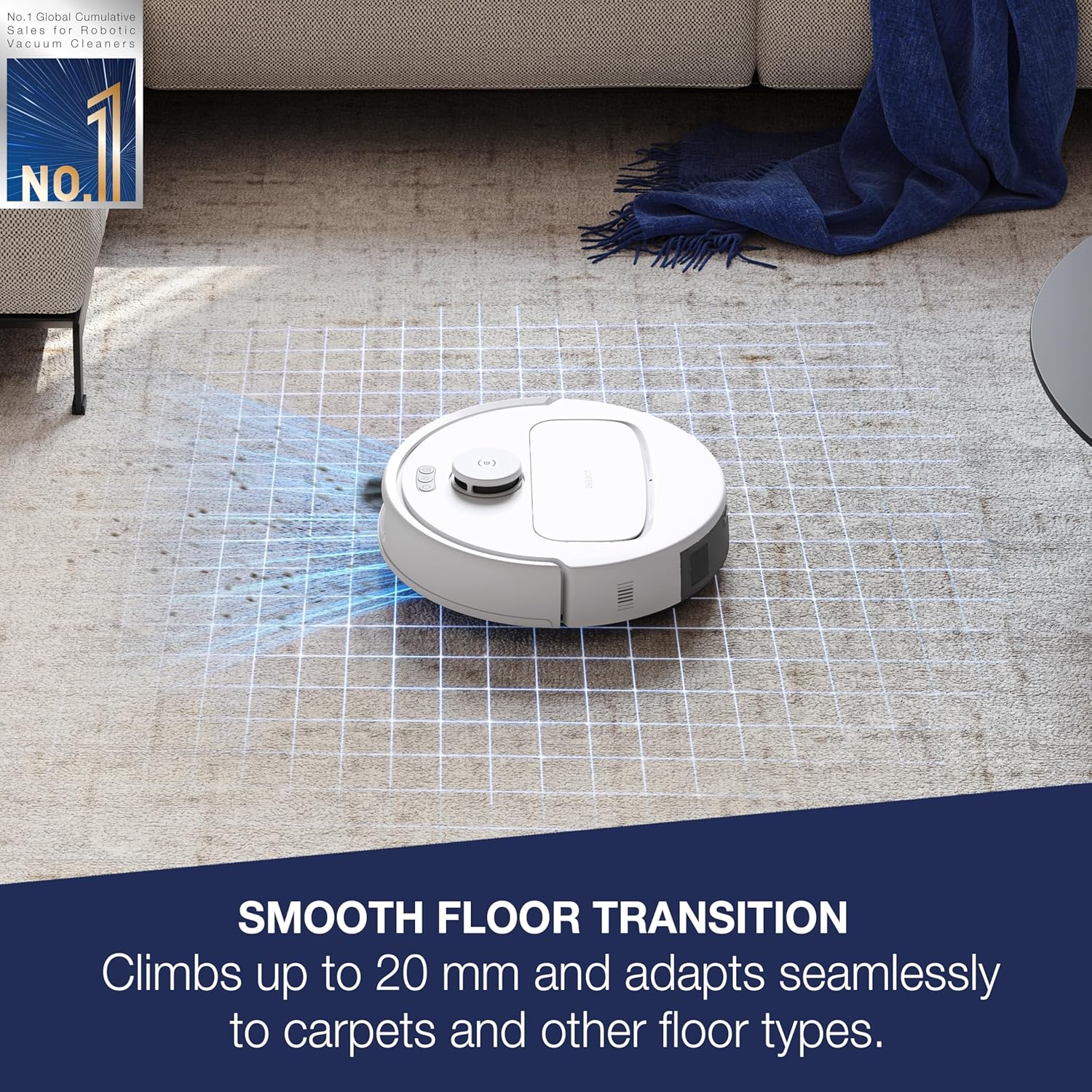ECOVACS DEEBOT N30 White 2 in 1 Robot Vacuum Cleaner & Mop, 2025 New Launch, 10000 Pa Suction, 5200mAh Battery, Covers 3500+ Sq ft in Single Charge, Zero Tangle 2.0 Technology, Advanced TrueMapping Mahajan Electronics Online