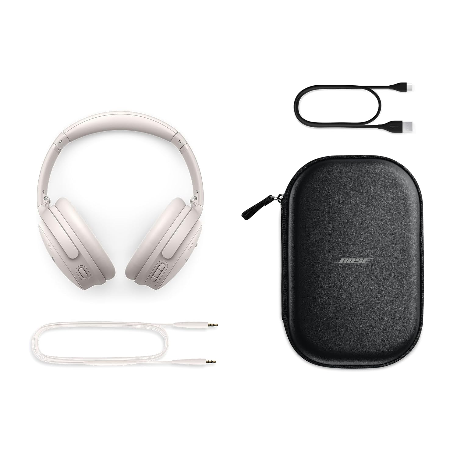 Bose New QuietComfort Wireless Noise Cancelling Headphones, Bluetooth Over Ear Headphones with Up to 24 Hours of Battery Life - White 884367-0200 Mahajan Electronics Online
