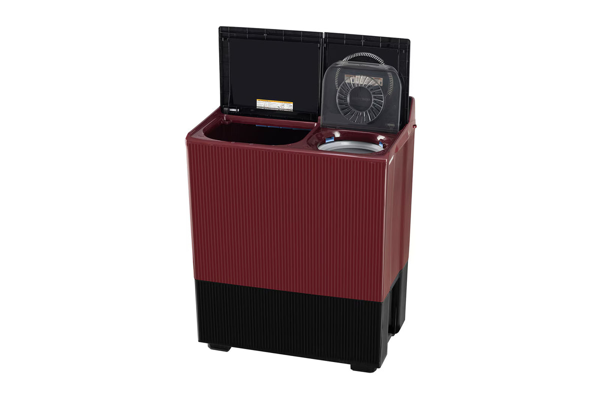 LG PX100B3SD2Z 10 KG Semi-Automatic Washing Machine, Roller Jet Pulsator+, Wind Jet Dry+ Technology, Dual Spin Shower, Burgundy, 5 Star LG