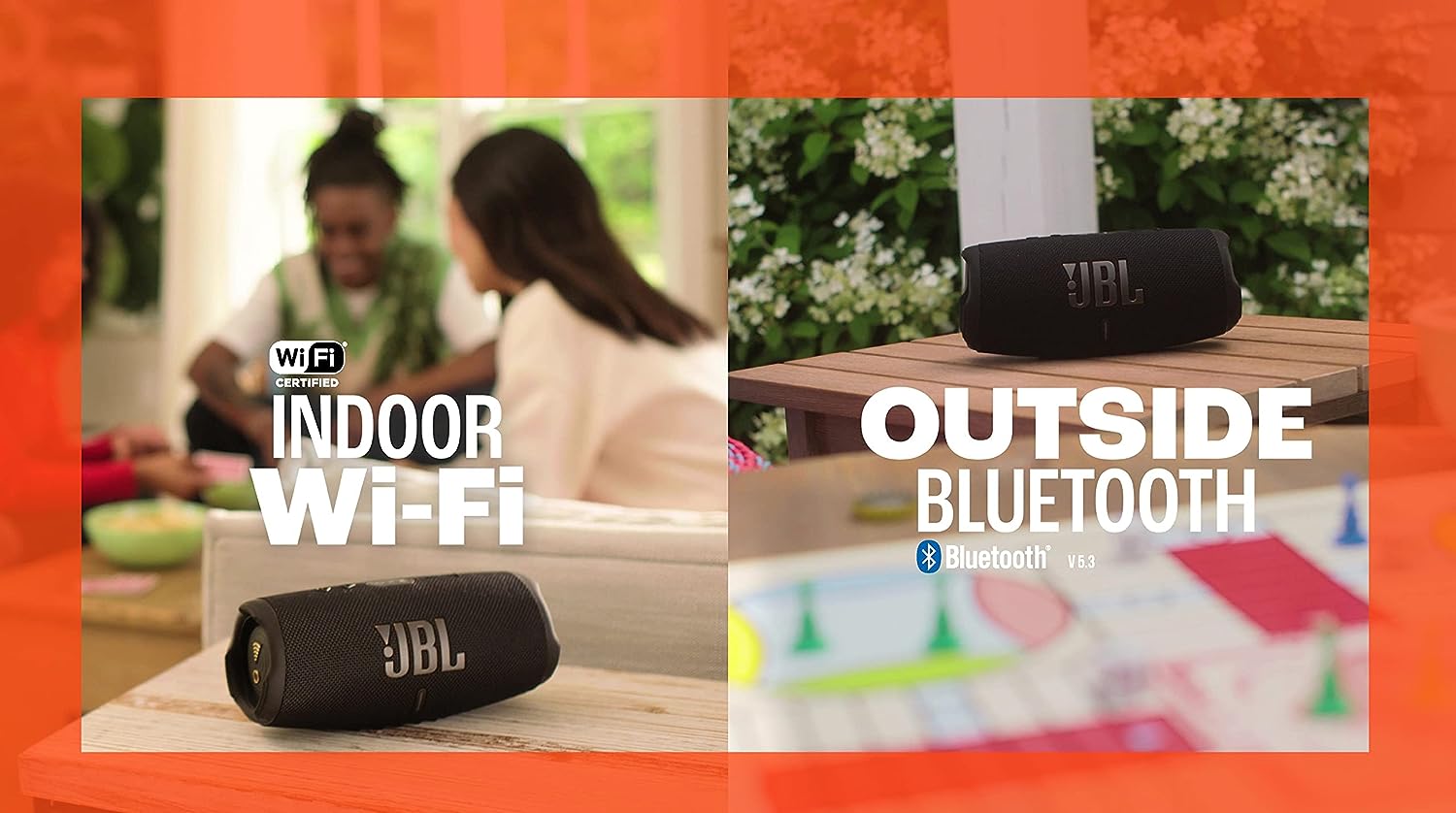 JBL Charge 5 Wi-Fi, Wireless Portable Bluetooth Speaker, Original Pro Sound, 20 Hours Playtime, Deep Bass, Built-in Powerbank, Wi-Fi with AirPlay, IP67 Water & Dustproof - Mahajan Electronics Online
