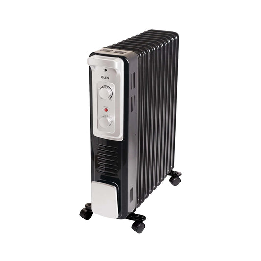 Glen HA7015 Oil Filled Radiator Room Heater 2500W with Turbo Ceramic Fan 400W Black - 11 Fin Mahajan Electronics Online