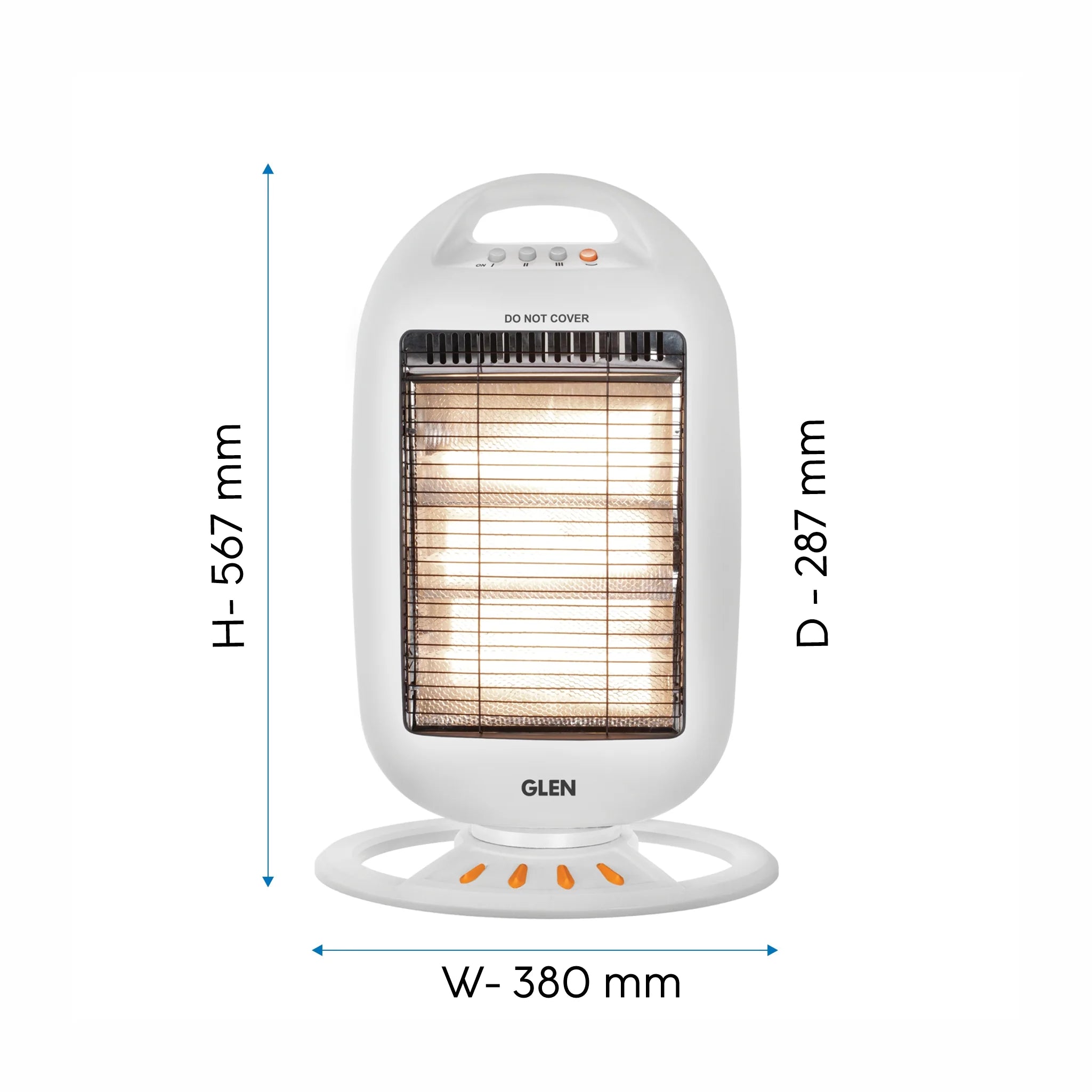 Glen HA7016CH Electric Carbon Room Heater with 3 Heat Settings Mahajan Electronics Online