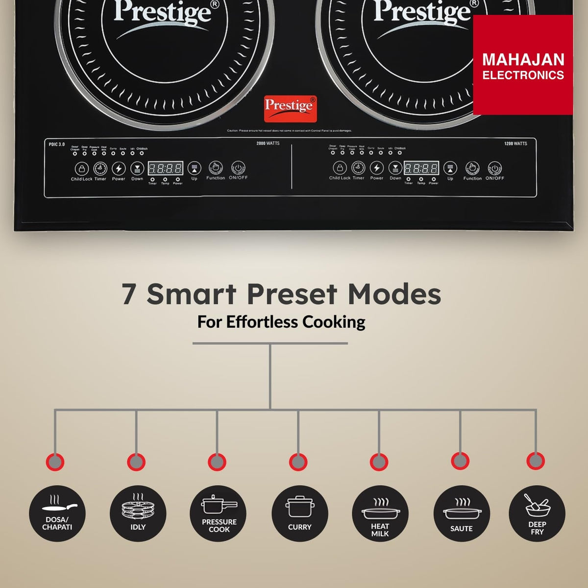 Prestige PDIC 3.0 Double Induction Cooktop – Mahajan Electronics Online.
