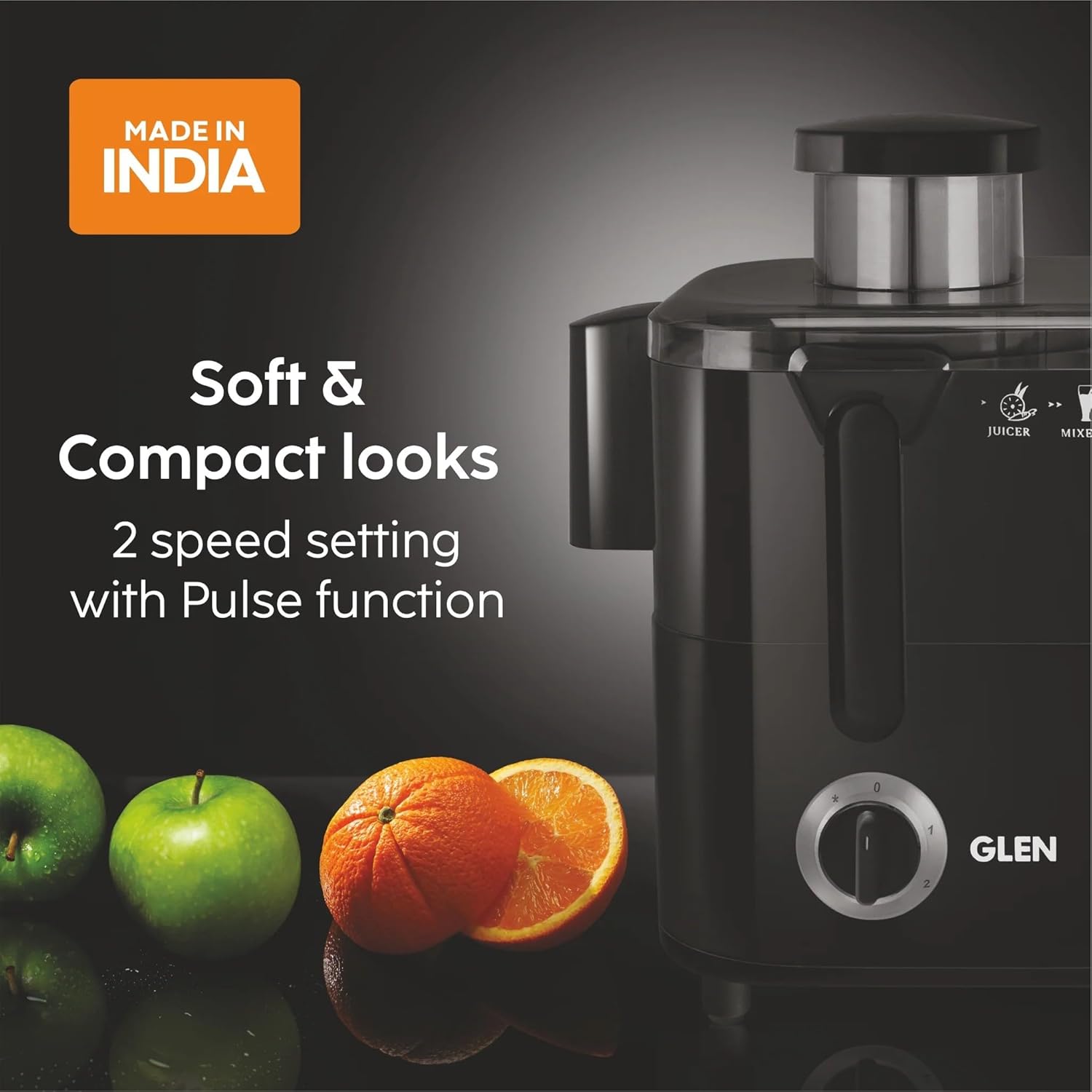 Glen SA4014JAR3 3-in-1 Juicer Mixer Grinder 600W with 1 Transparent Liquidiser, 2 Stainless Steel Mahajan Electronics Online