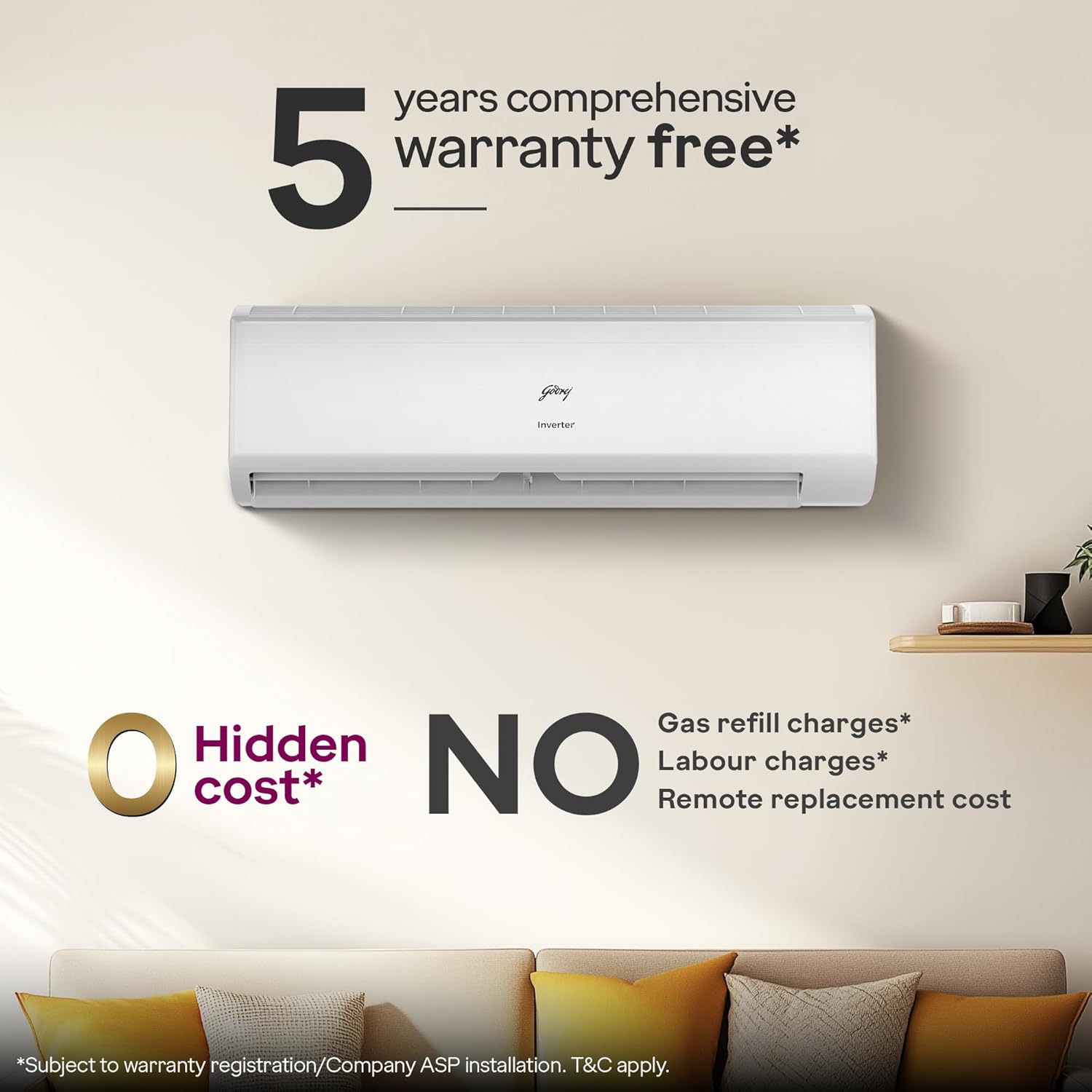 Godrej HIC 24J3TS WA 2 Ton 3 Star AC | New star rated | Inverter Split AC | 5-Year Comprehensive Warranty | AI Powered | 5-in-1 Convertible | I-Sense Technology | Self-clean (AC 2T EC HIC 24J3TS WA, White) Godrej online mahajan electronics 