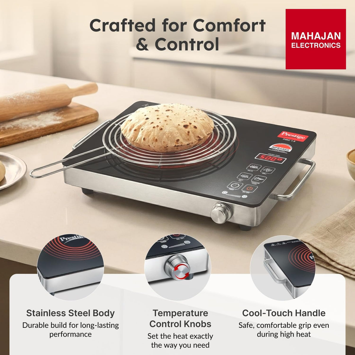 Prestige PIRC 1.0 2200 W Infrared Cooktop – Mahajan Electronics Online.