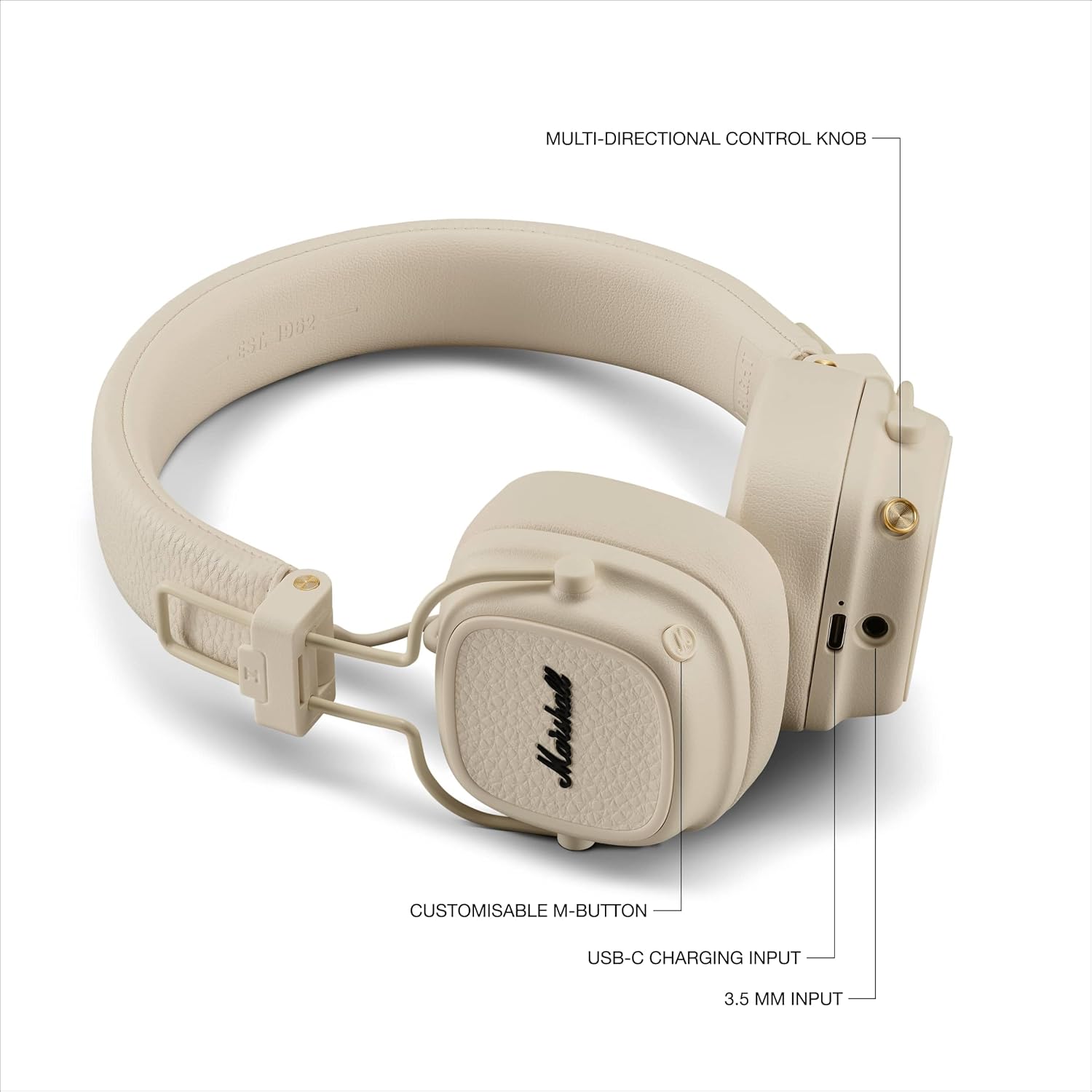 Marshall Major V Wireless On-Ear Headphones, Cream Mahajan Electronics Online