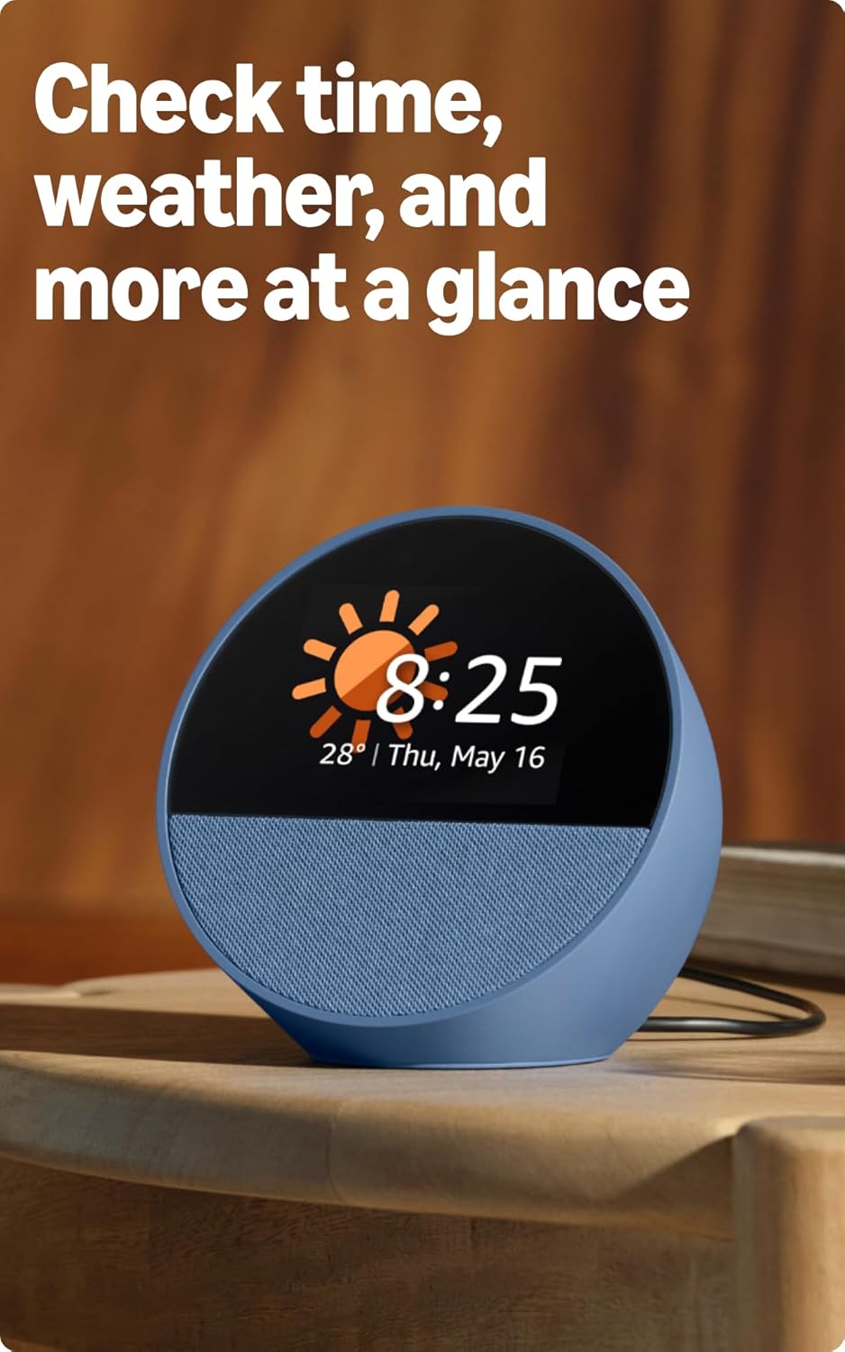 Amazon Echo Spot (latest model), Smart alarm clock with vibrant sound, Alexa and Bluetooth | Blue mahajan electronics online