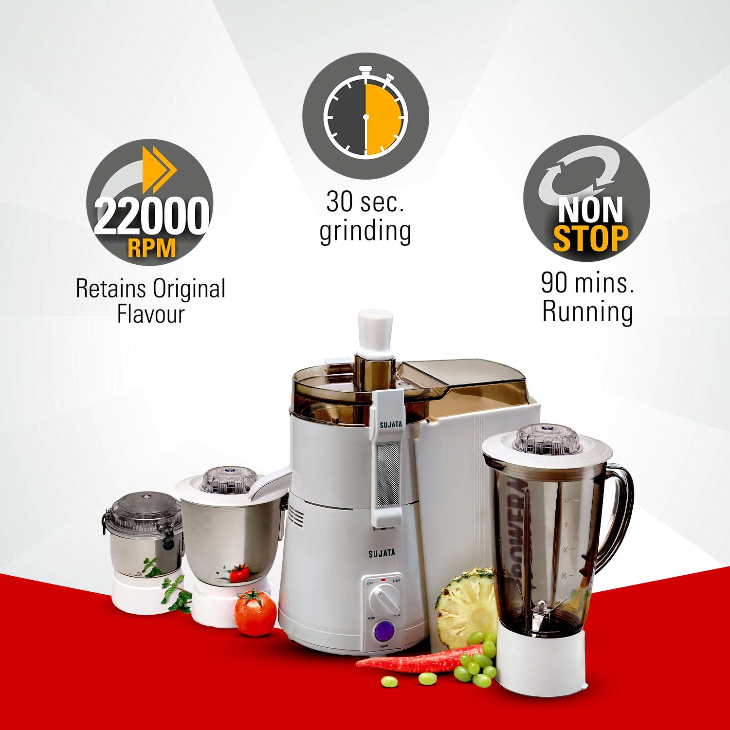 Sujata Powermatic Maxima 900 Watts All-In-One Juicer Mixer Grinder mAHAJAN Electronics Online