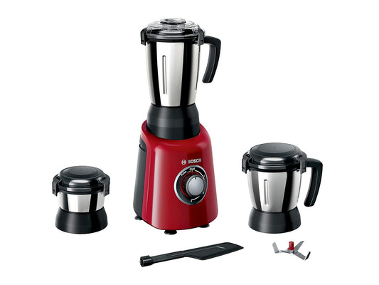 Bosch MGM4334RIN TrueMixx Radiance Mixer Grinder 600 Watt, 3 Jars - Red Mahajan Electronics Online