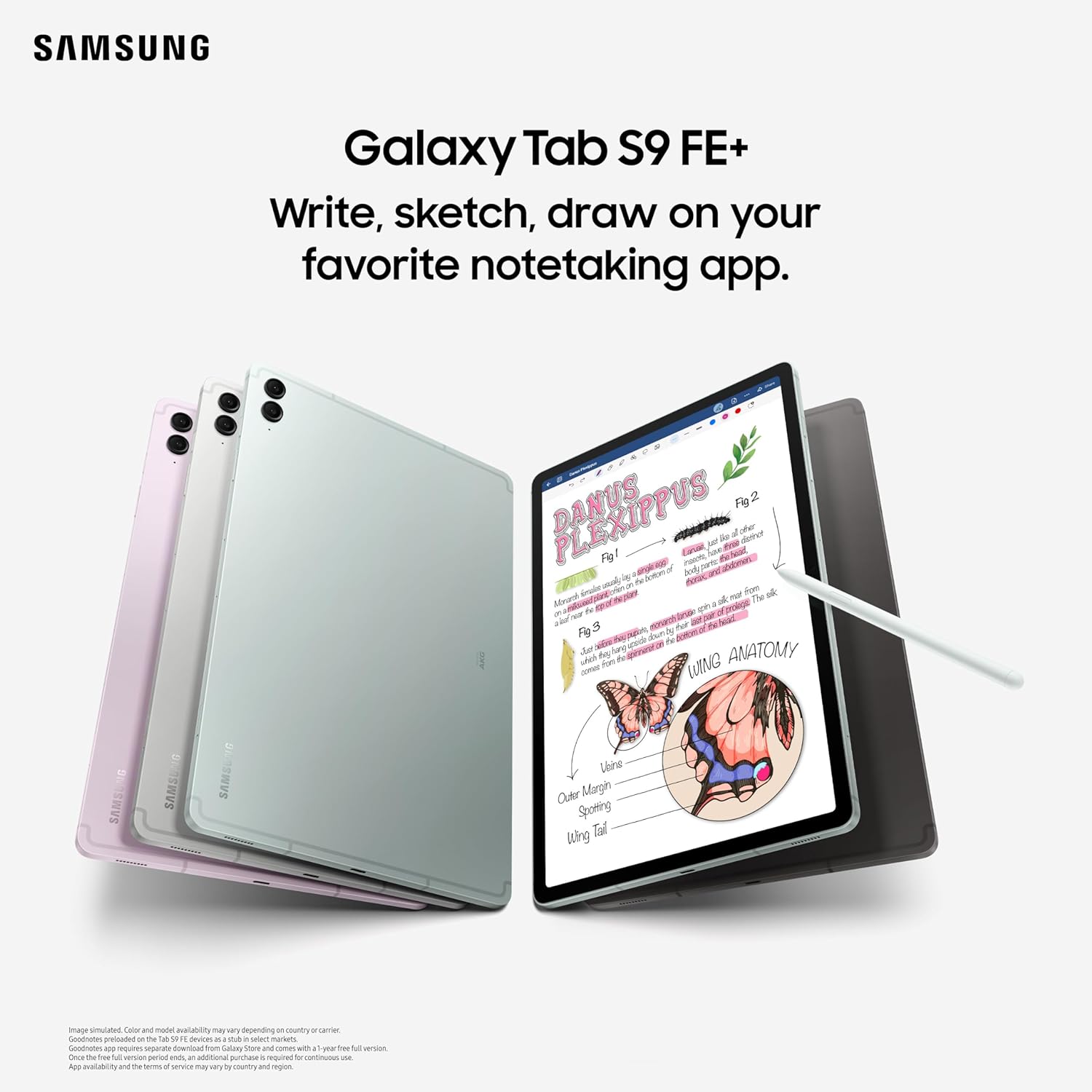 Samsung Galaxy Tab S9 FE+ 31.50 cm (12.4 inch) Display, RAM 8 GB, ROM 128 GB Expandable, S Pen in-Box, Wi-Fi, IP68 Tablet, Silver