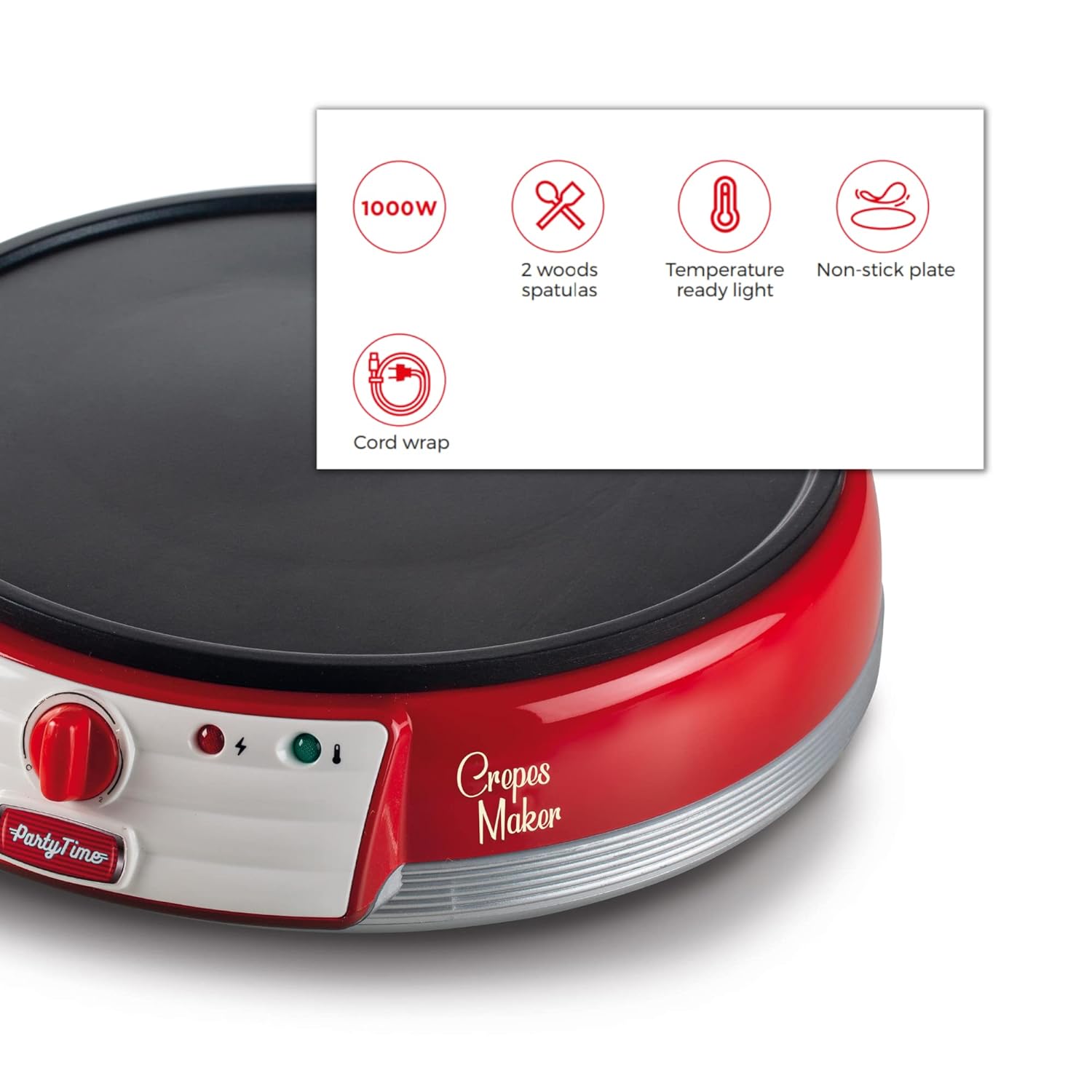 Ariete Electric Crepe Maker Dosa Maker | Portable Crepe Maker with Non-Stick Dipping Plate and Egg Whisk  Mahajan Electronics Online
