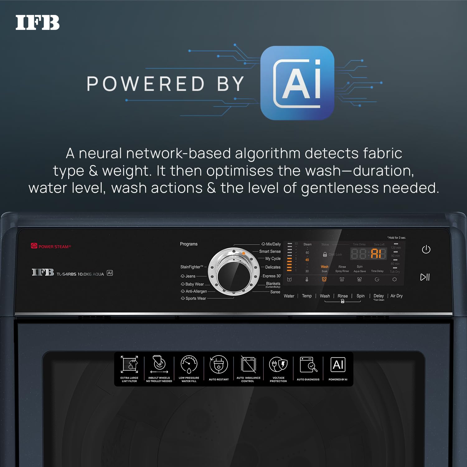 IFB TL S4RBS 10 Kg 5 Star AI Powered Fully Automatic Top Load Washing Machine Mahajan Electronics Online