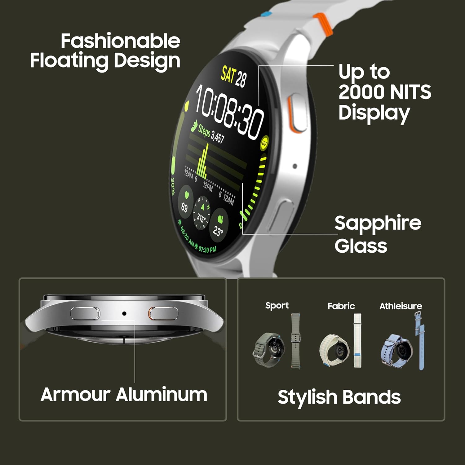 Samsung Galaxy Watch 7 (44mm, Silver, BT+LTE) with 3nm Processor  Mahajan Electronics Online