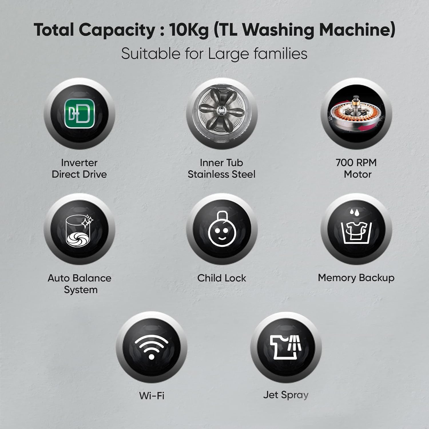 LG THD10NWM 10 Kg 5 Star Inverter Wi-Fi Fully-Automatic Top Load Washing Machine Mahajan Electronics oNLINE