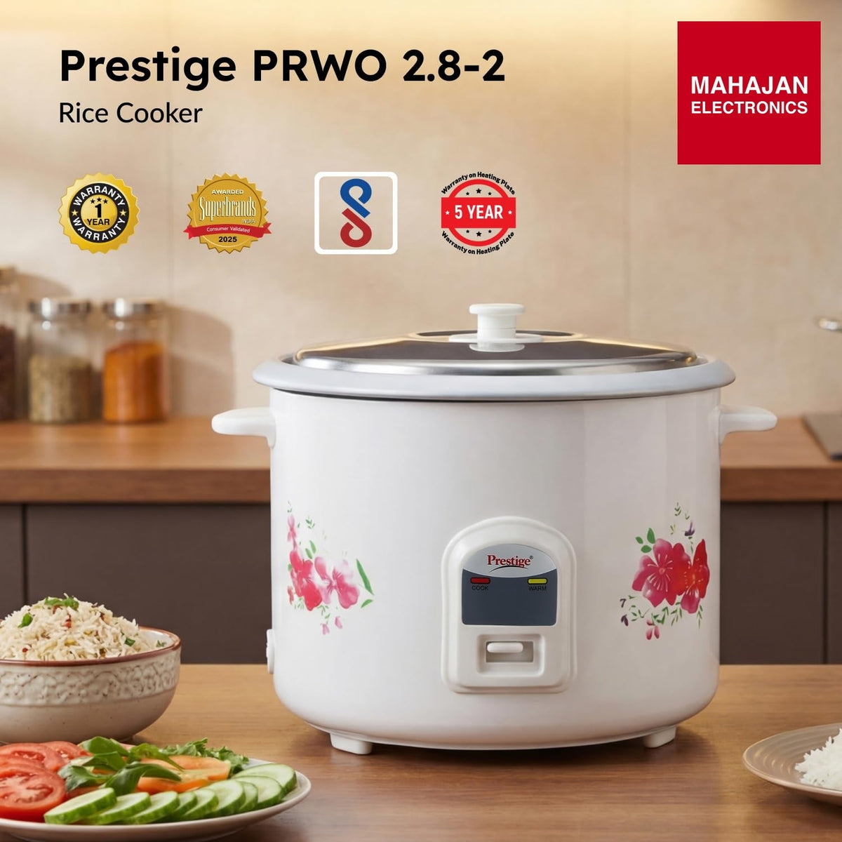 Prestige PRWO 2.8-2 Electric Rice Cooker – Mahajan Electronics Online.