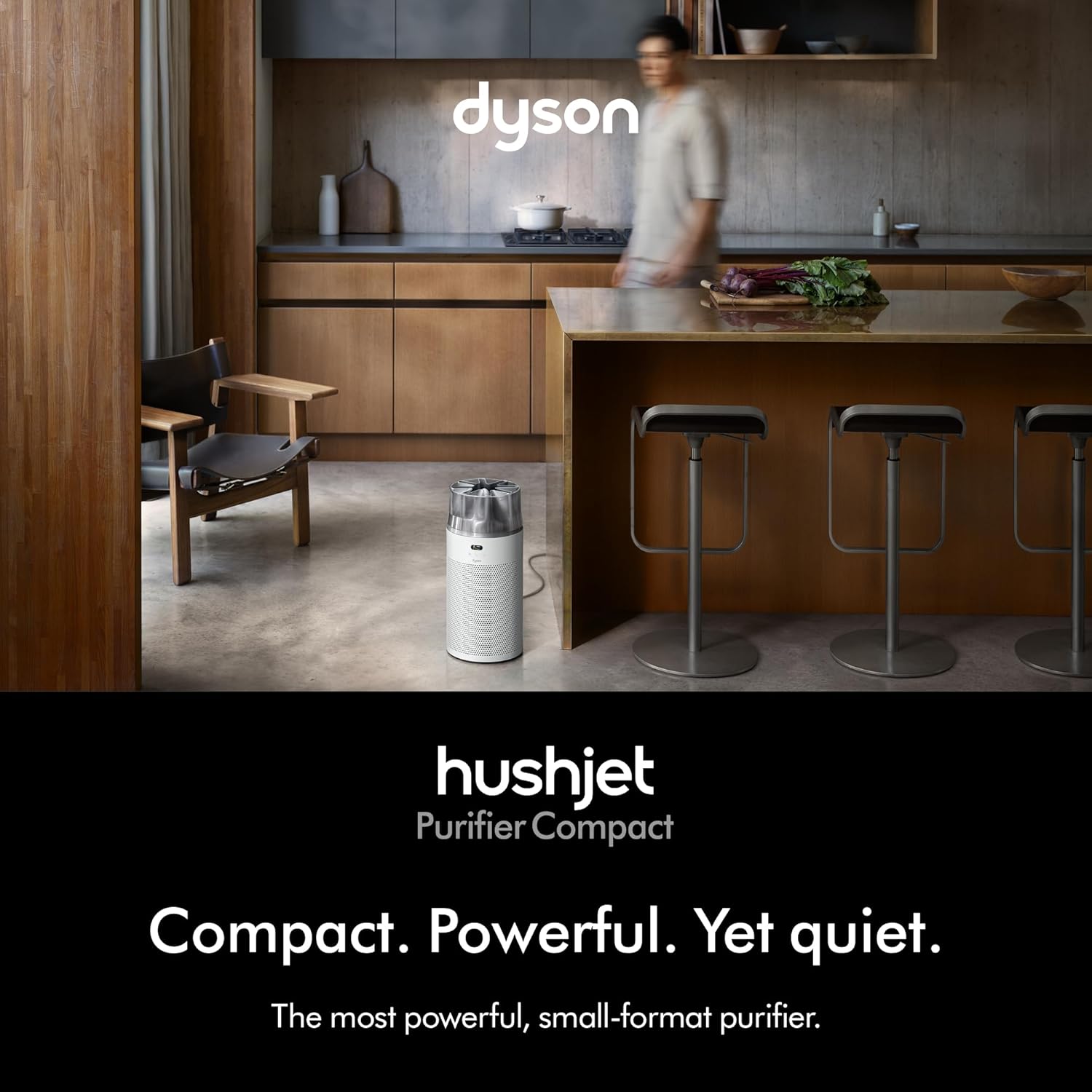 Dyson Hushjet Purifier Compact-HJ10 | Removes 99.97% of pollutants as small as PM 0.3 | Upto 5 Yr Electrostatic filter life | Max coverage upto 1076 sq.ft. | 2 Yr Warranty (White/Silver) mahajan electronics online