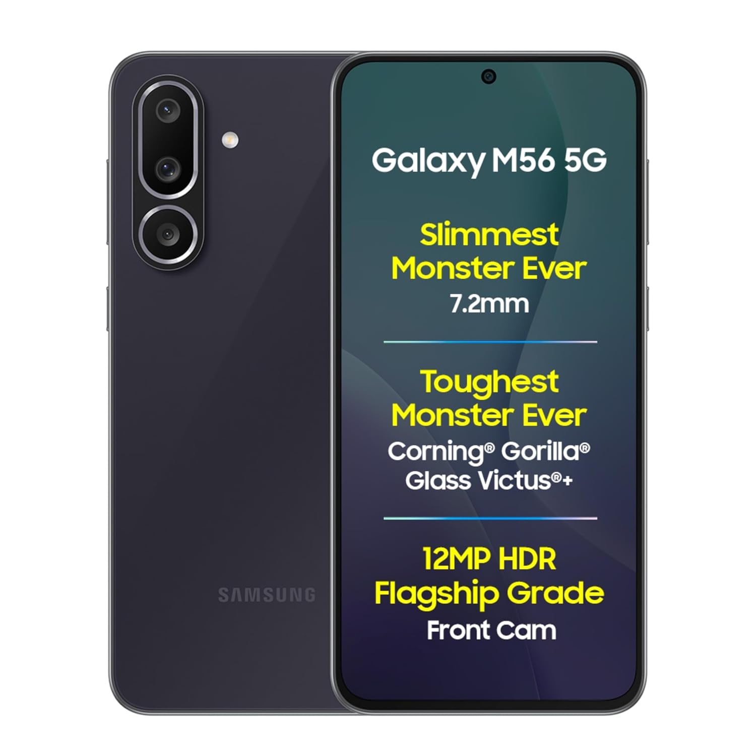 Samsung Galaxy M56 5G (Black, 8 GB RAM, 128 GB Storage) | Slimmest Phone in The Segment | Gorilla Glass Victus+ | 10 Bit HDR Video | Enhanced Nightography | 4nm Processor | Vapor Cooling Chamber Mahajan Electronics Online