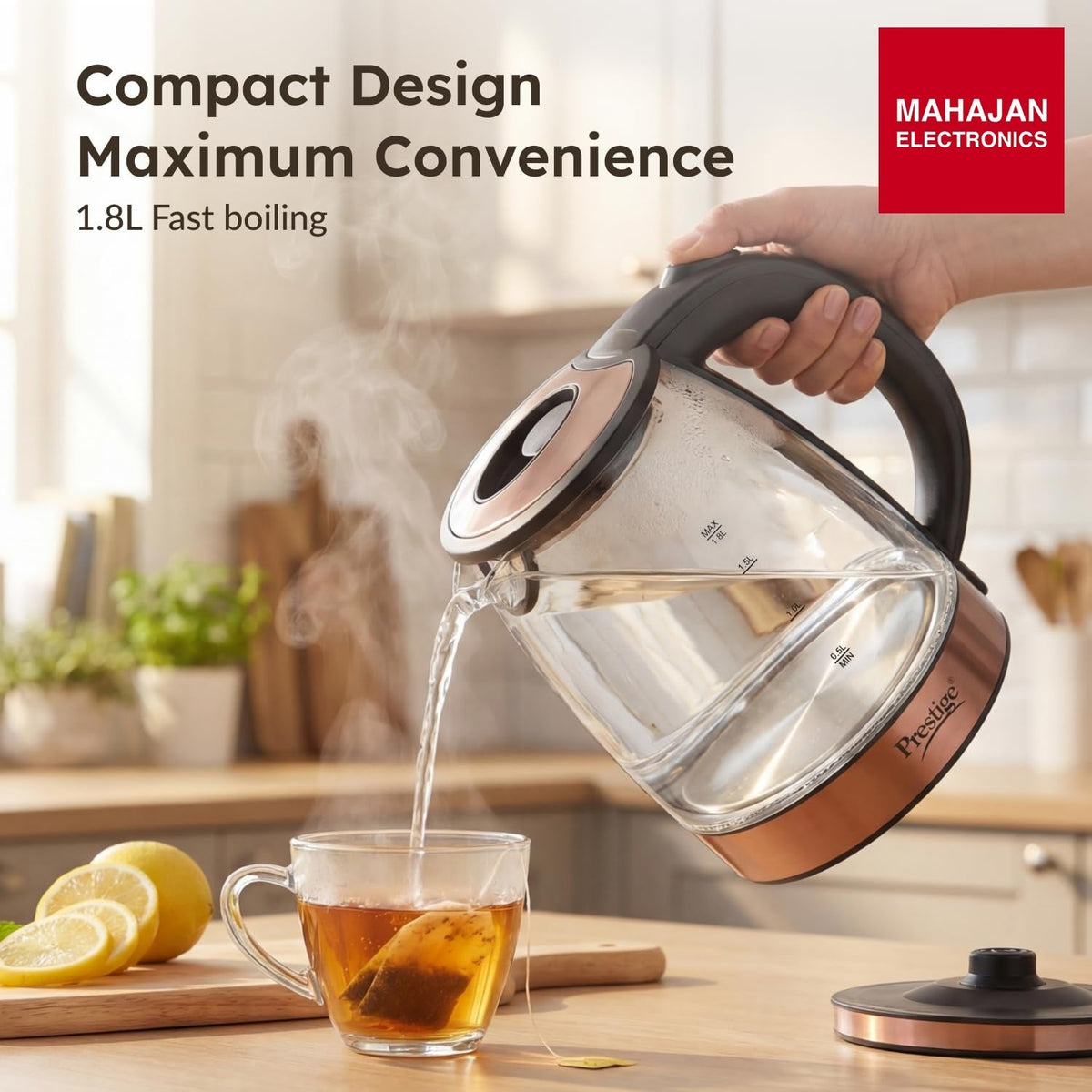 Prestige PKGB 1.8 L Electric Glass Kettle – Mahajan Electronics Online.