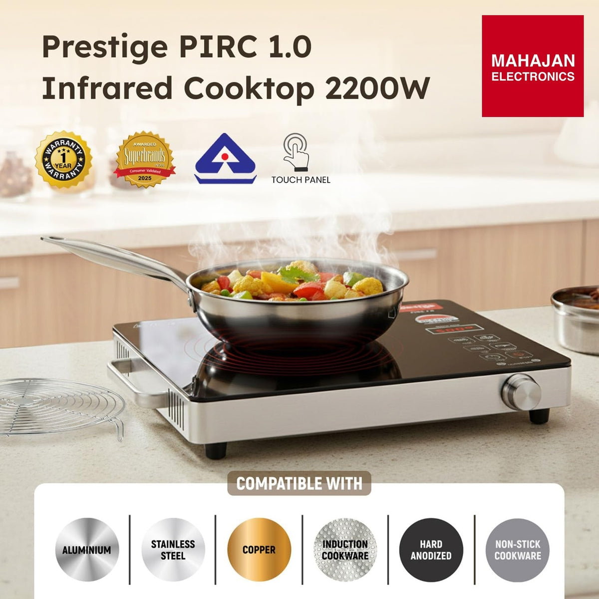 Prestige PIRC 1.0 2200 W Infrared Cooktop – Mahajan Electronics Online.