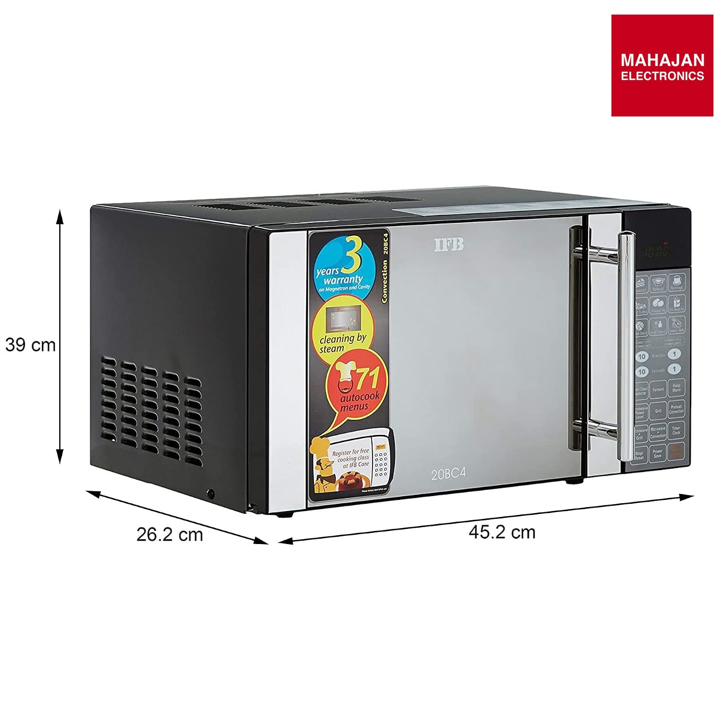 IFB 20BC4 20 L Convection Microwave Oven | Black | 71 Auto Menus | Grill & Baking IFB online mahajan – Mahajan Electronics Online.