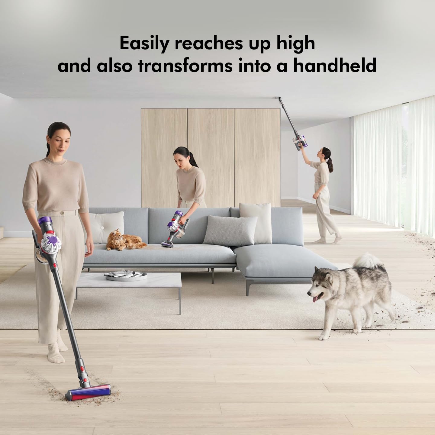 Dyson V8 Absolute Cordless Vacuum Cleaner|Powerful and Versatile|2 Year Warranty incl Accidental Damage Protection|Bagless Filtration|115 Airwatts,0.54L bin,40 mins runtime mahajan electronics online