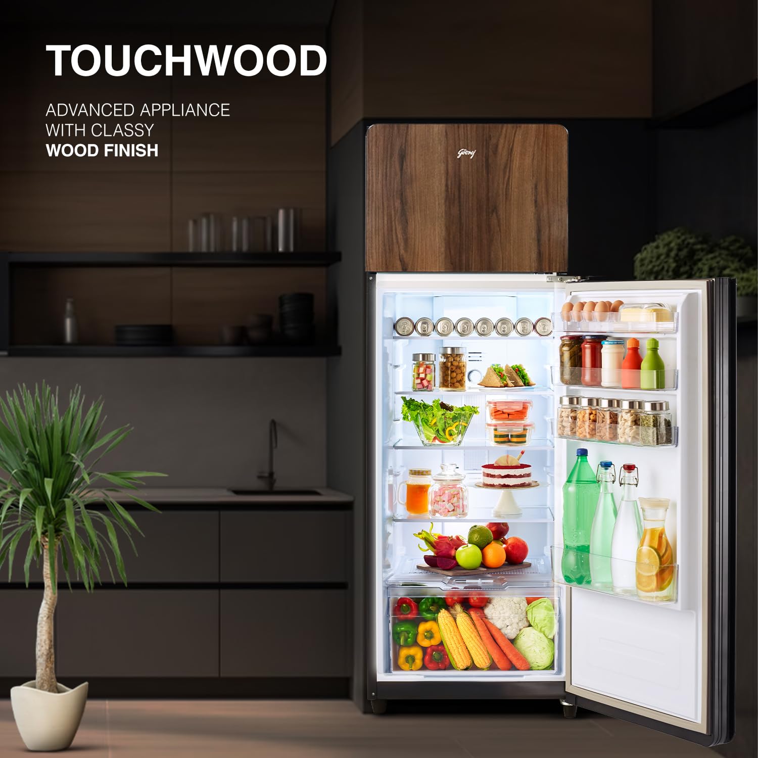 Godrej RT EONVOGUE 310B RI WT WD 272 L 2 Star Wood Finish, 30 Days Farm Freshness Mahajan Electronics Online