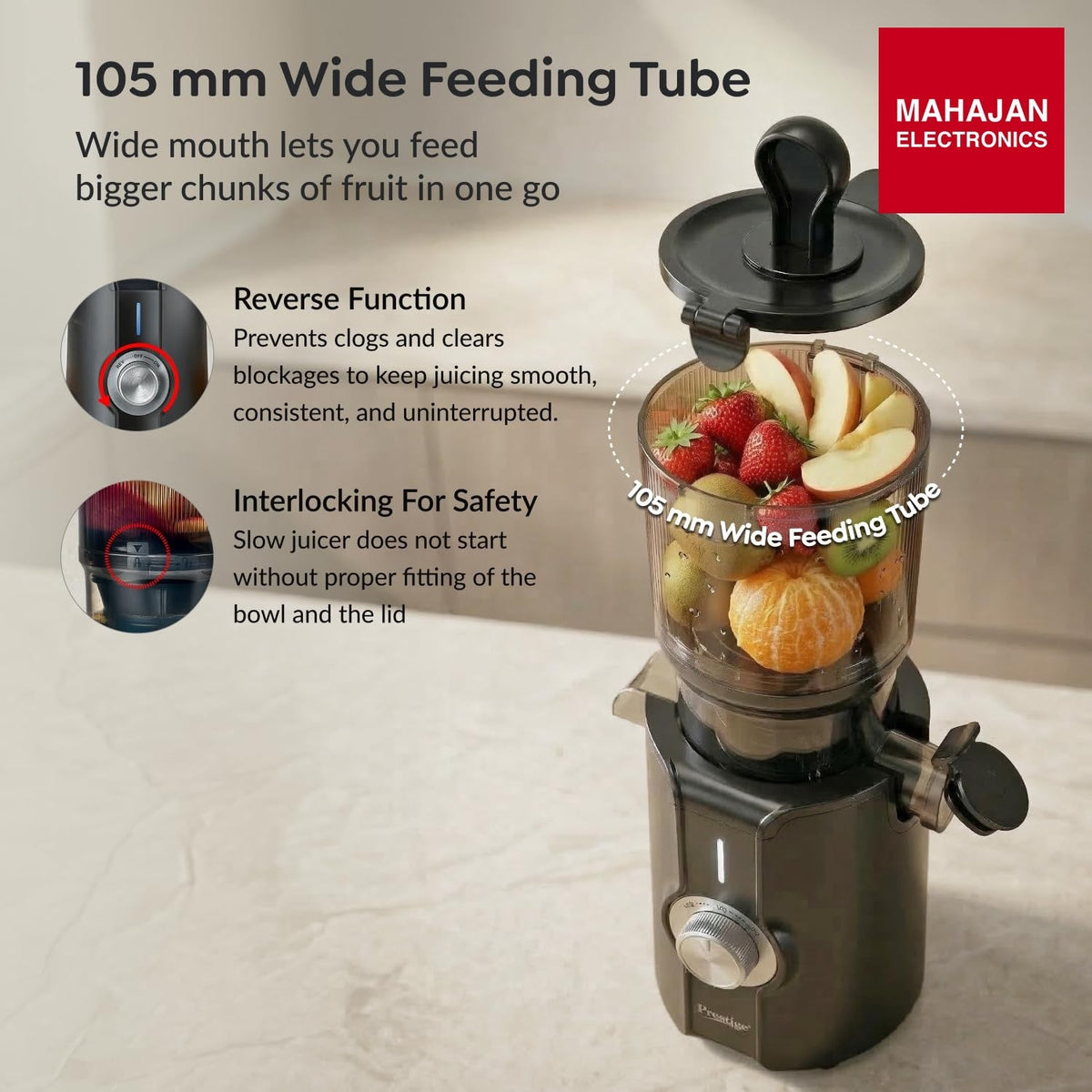 Prestige Natura 200 W Cold Press Slow Juicer – Mahajan Electronics Online.