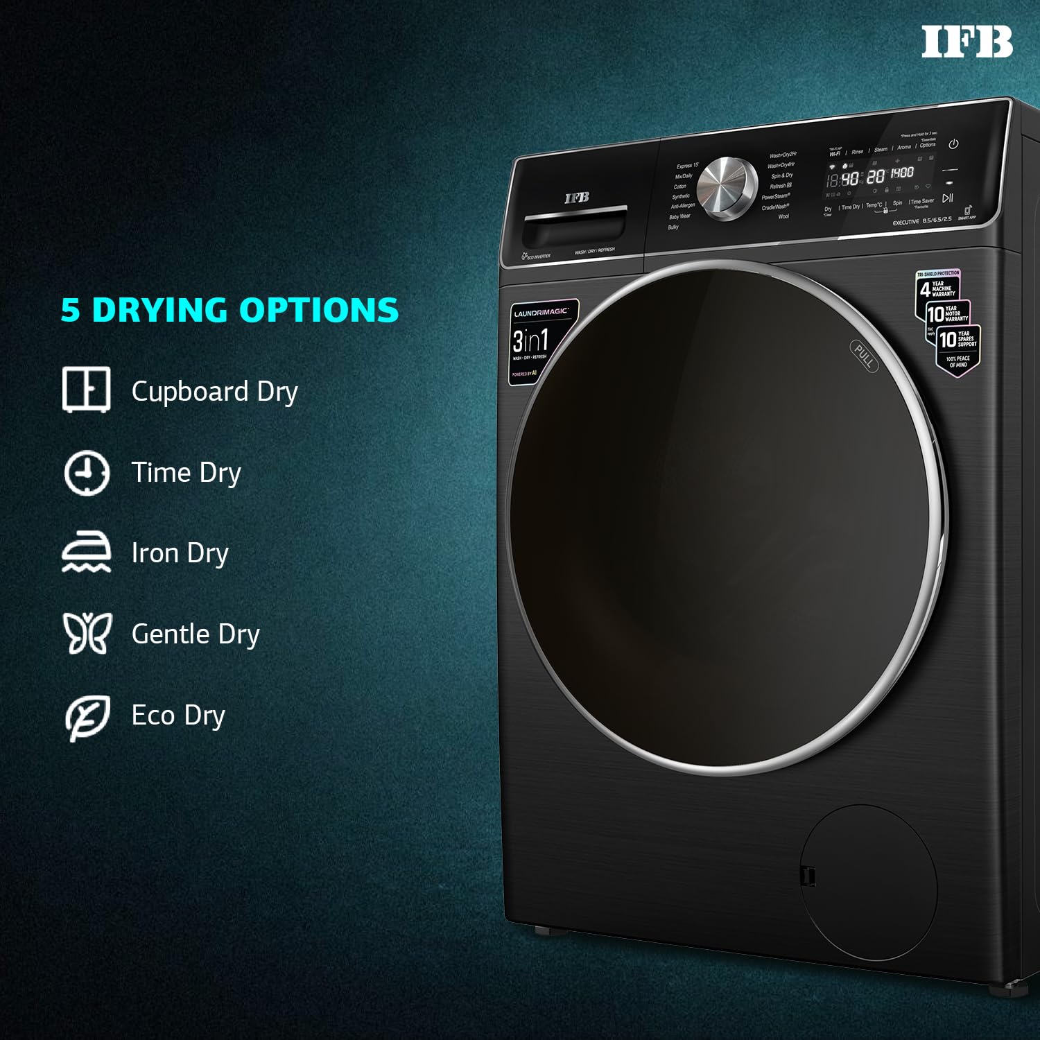 IFB Executive ZXB Laundrimagic 3-in-1 8.5 Kg/6.5 Kg/2.5 Kg Inverter Mahajan Electronics Online