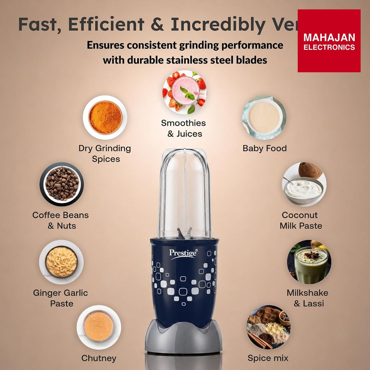 Prestige Nutri-Mate 400 W Mixer Grinder – Mahajan Electronics Online.