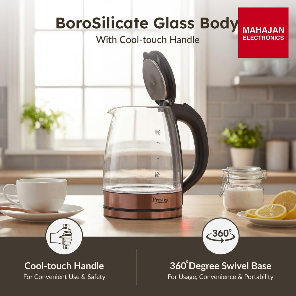 Prestige PKGB 1.8 L Electric Glass Kettle – Mahajan Electronics Online.