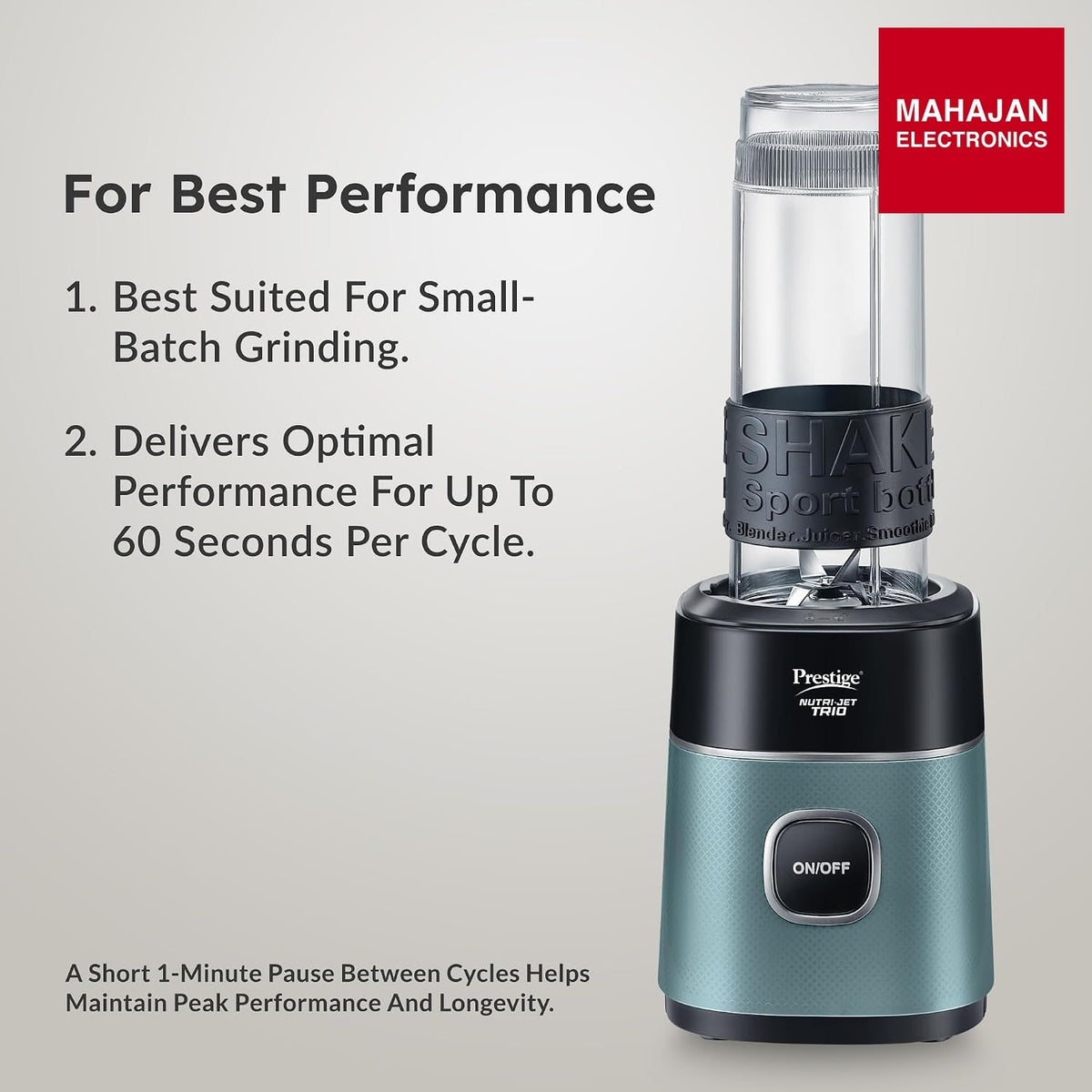 Prestige Nutri-Jet Trio 450 W Mixer Grinder – Mahajan Electronics Online.
