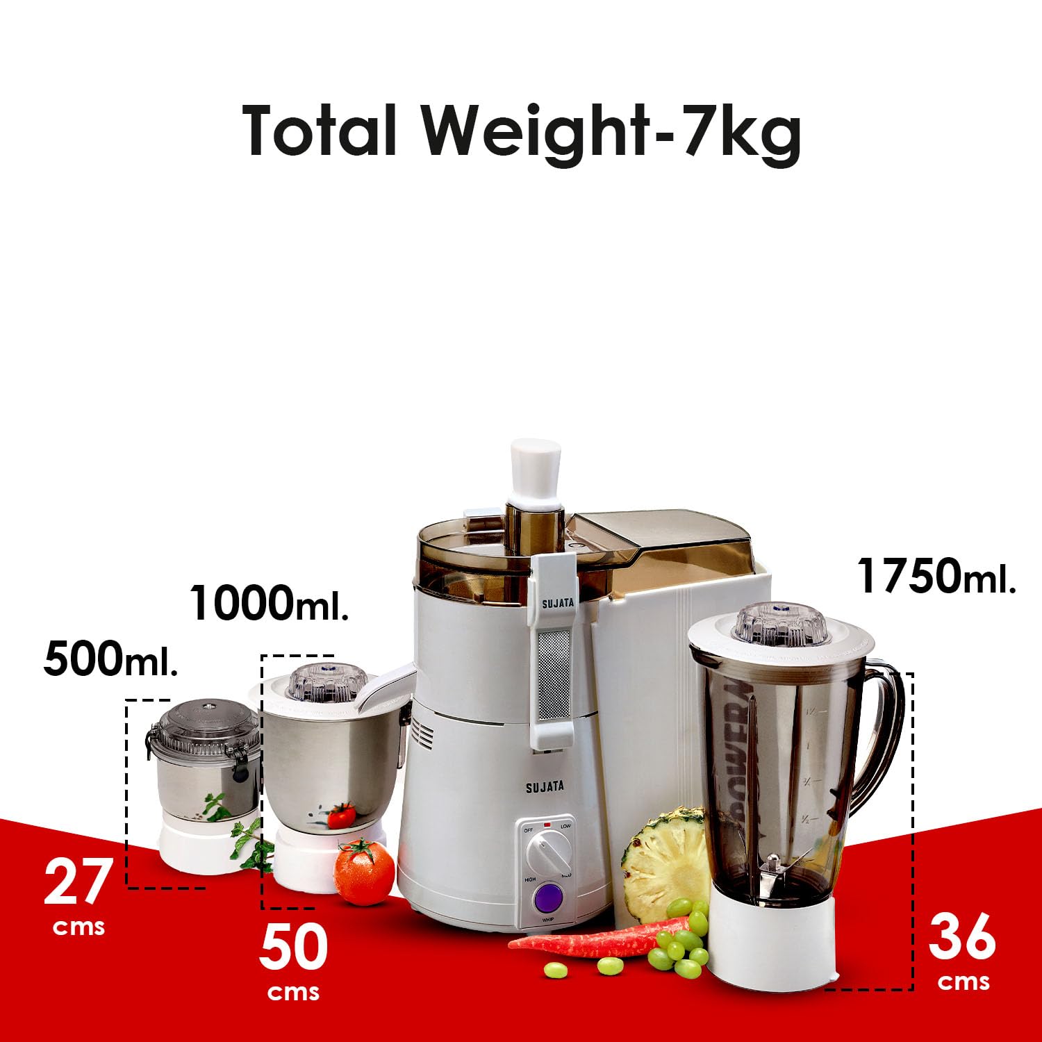 Sujata Powermatic Maxima 900 Watts All-In-One Juicer Mixer Grinder mAHAJAN Electronics Online