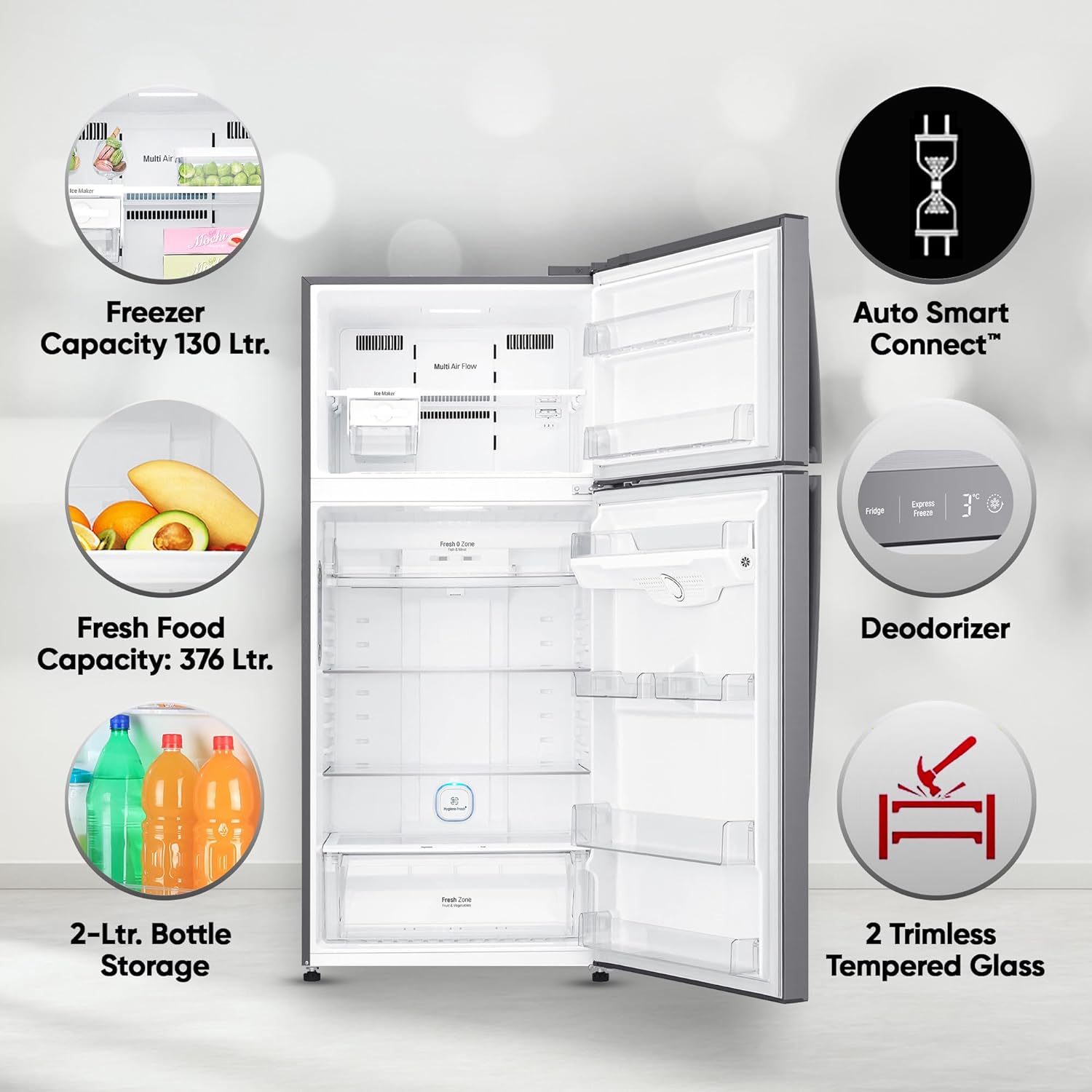 LG GL-H702HLHM 506 L 1 Star Frost Free Inverter Wi-Fi Double Door Refrigerator Mahajan Electronics Online